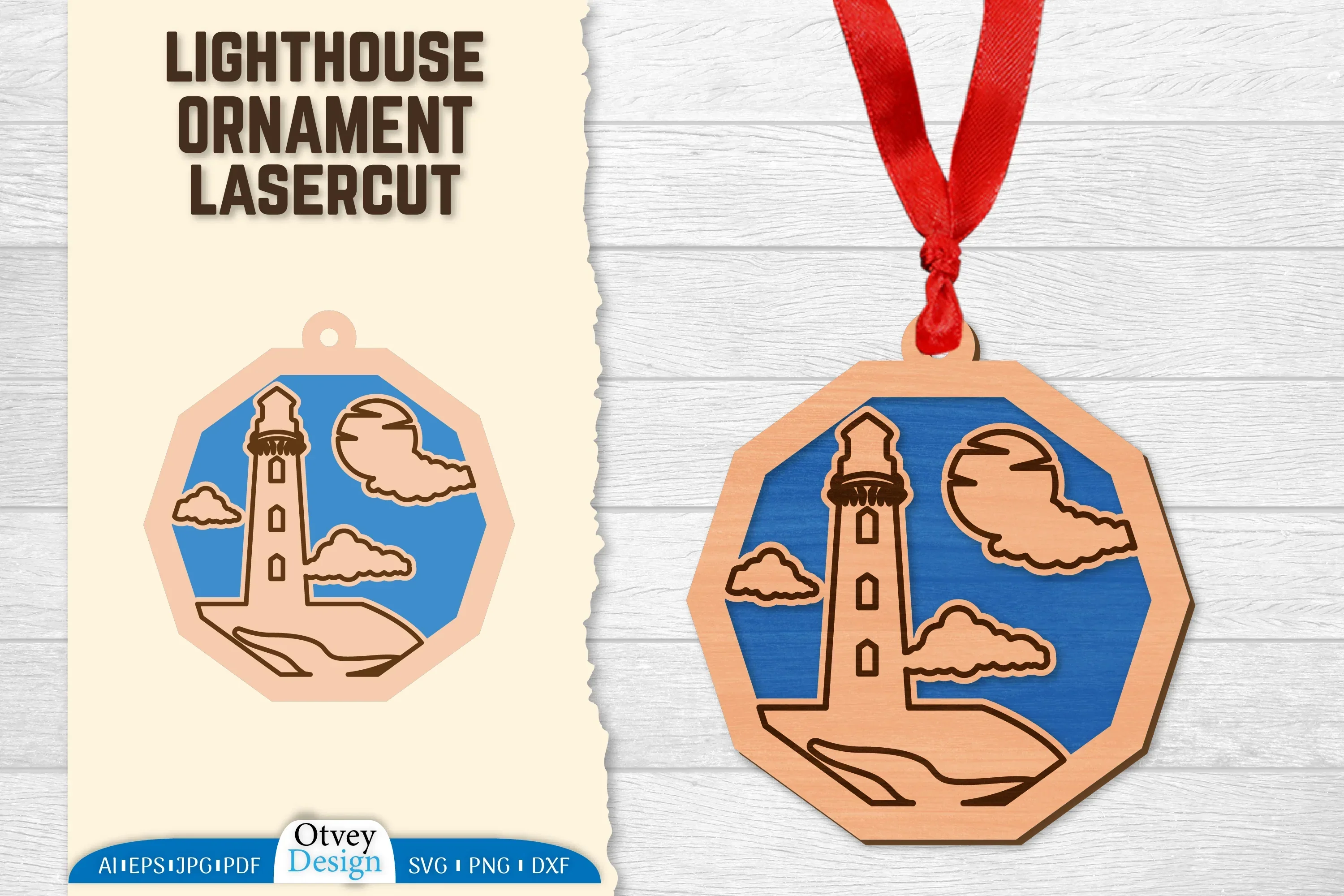 Lighthouse Lasercut Ornament SVG Bundle