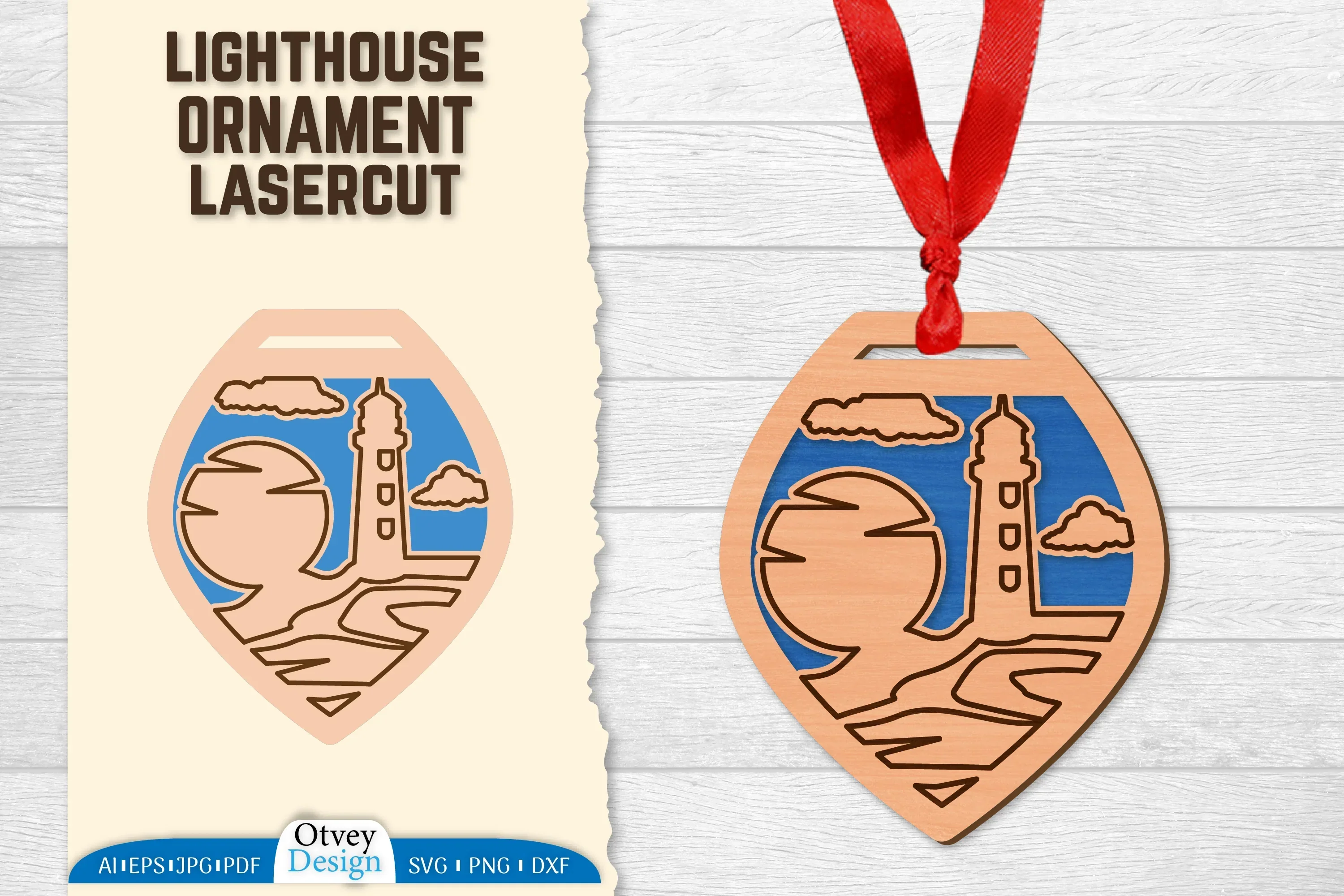 Lighthouse Lasercut Ornament SVG Bundle