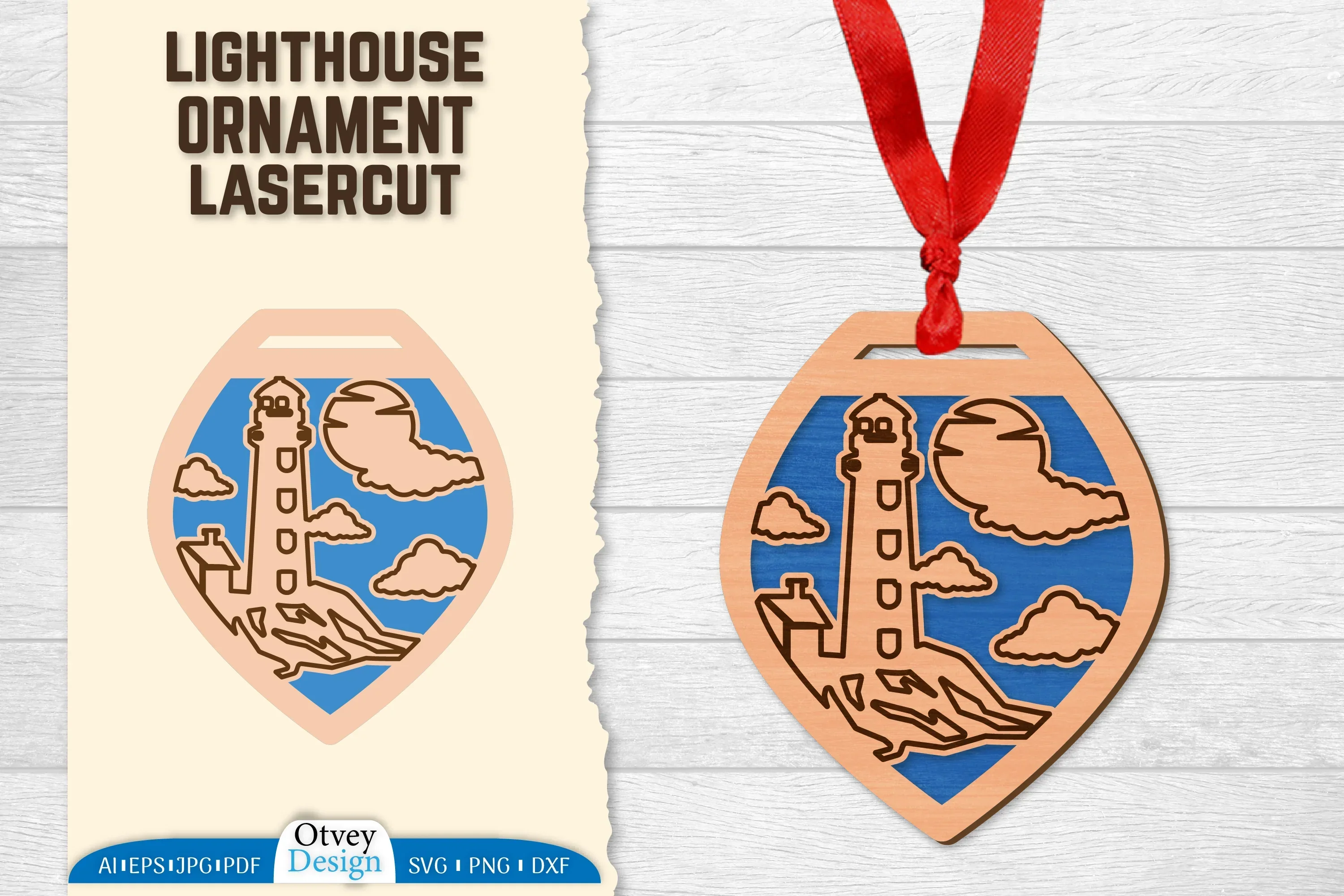Lighthouse Lasercut Ornament SVG Bundle