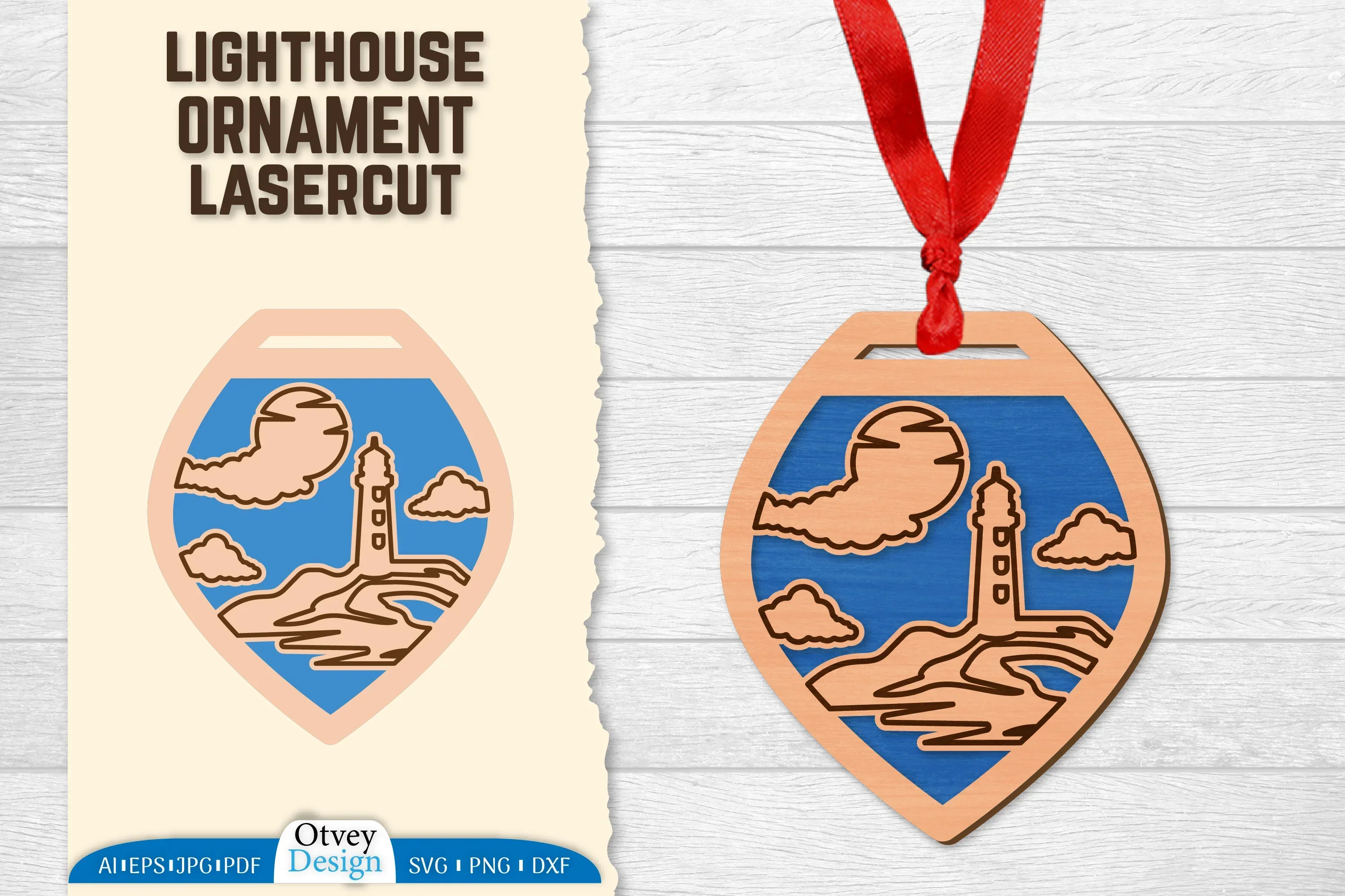 Lighthouse Lasercut Ornament SVG Bundle