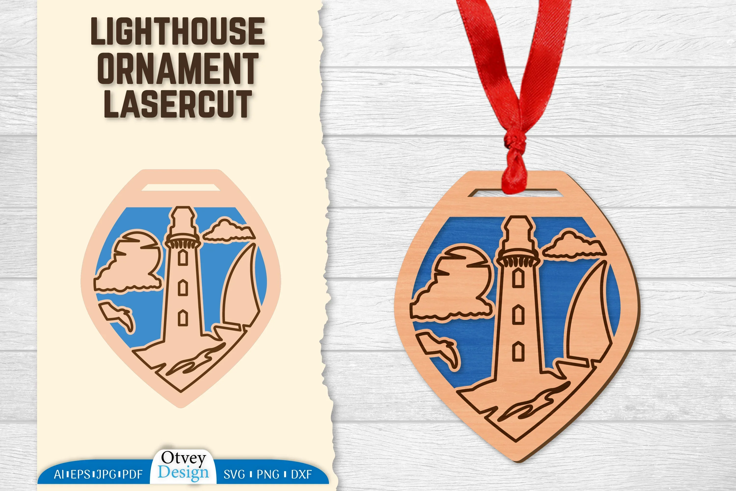 Lighthouse Lasercut Ornament SVG Bundle