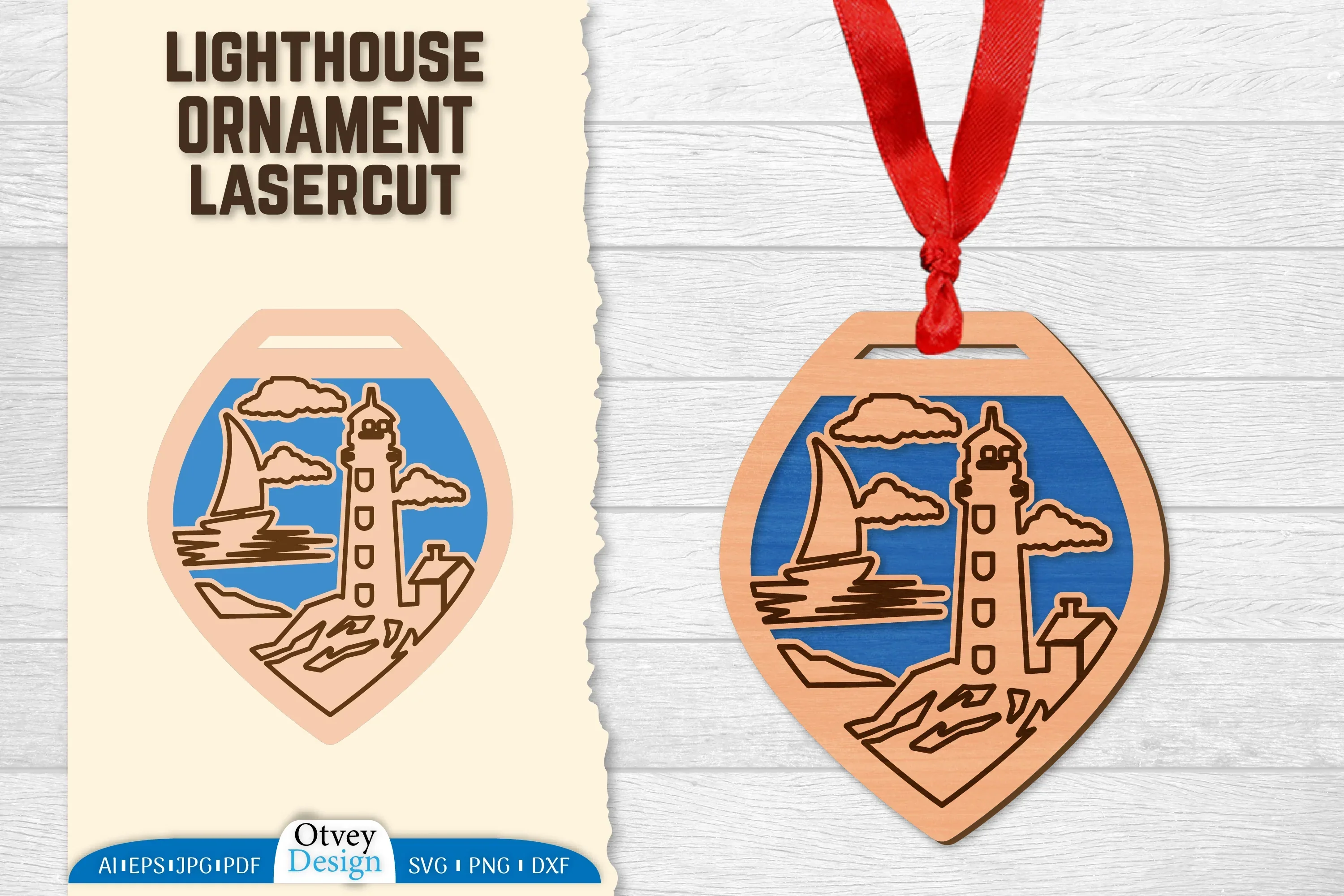 Lighthouse Lasercut Ornament SVG Bundle