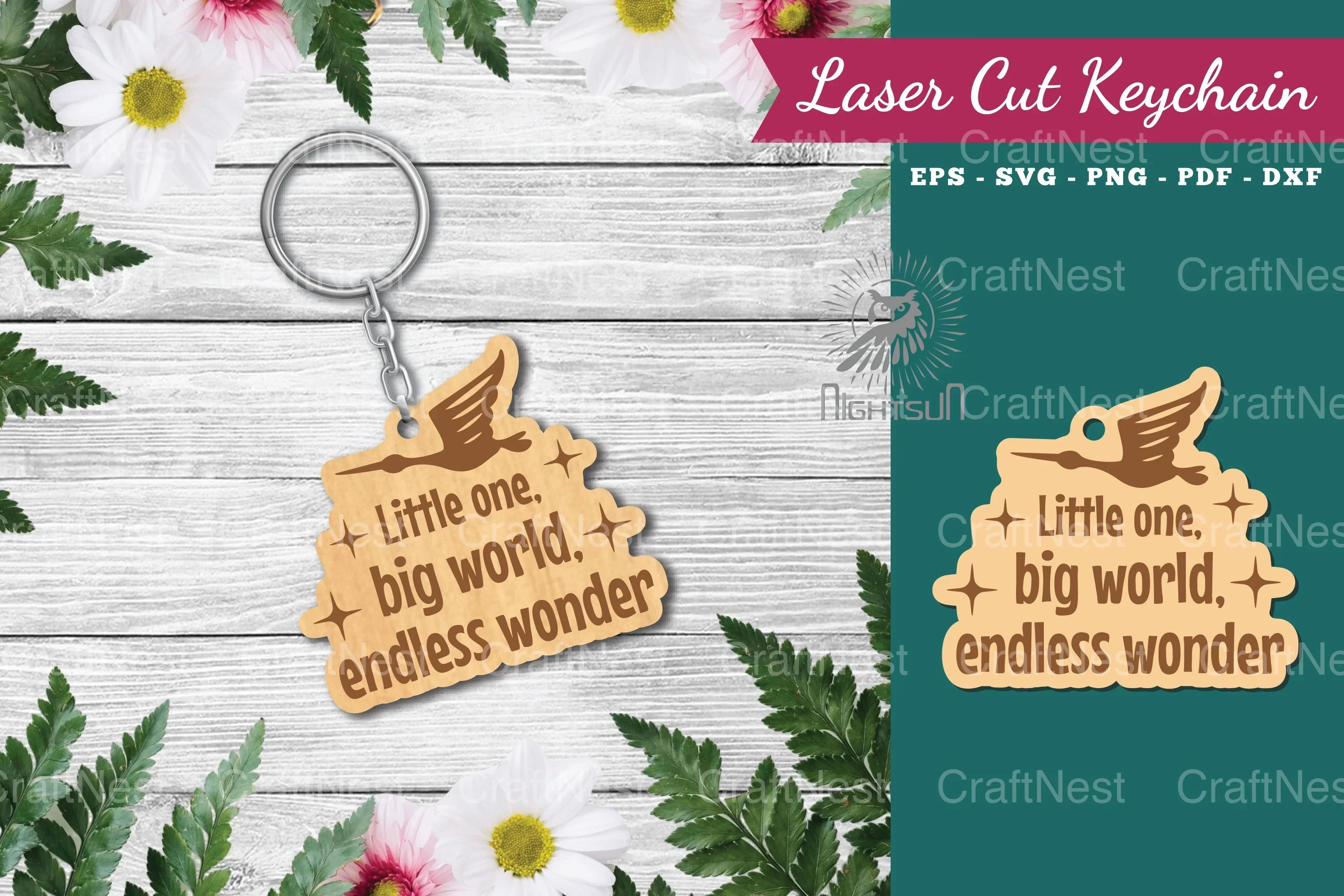Little One Big World Endless Wonder Keychain Design