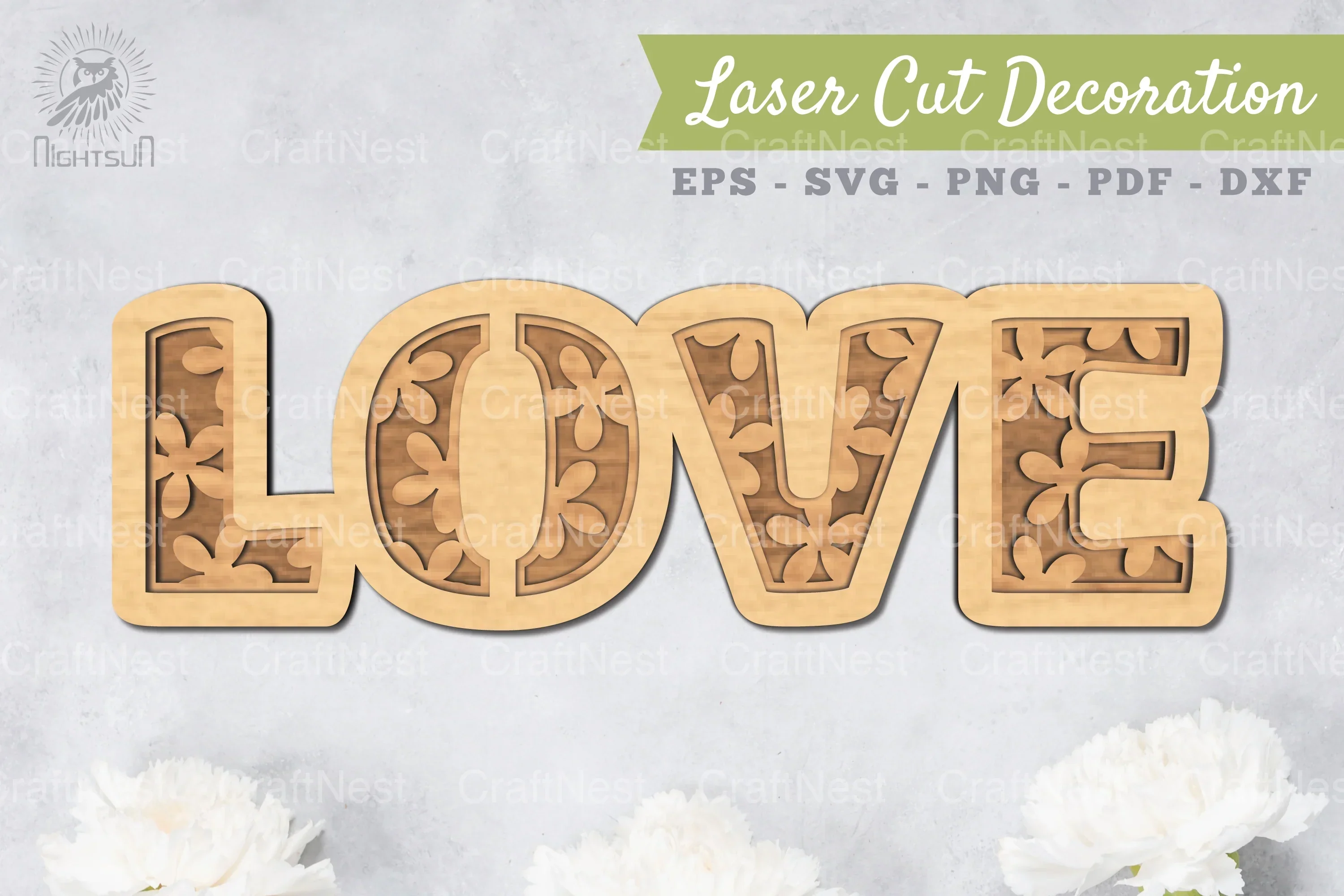 Love 3D Lasercut Decoration Clipart Bundle