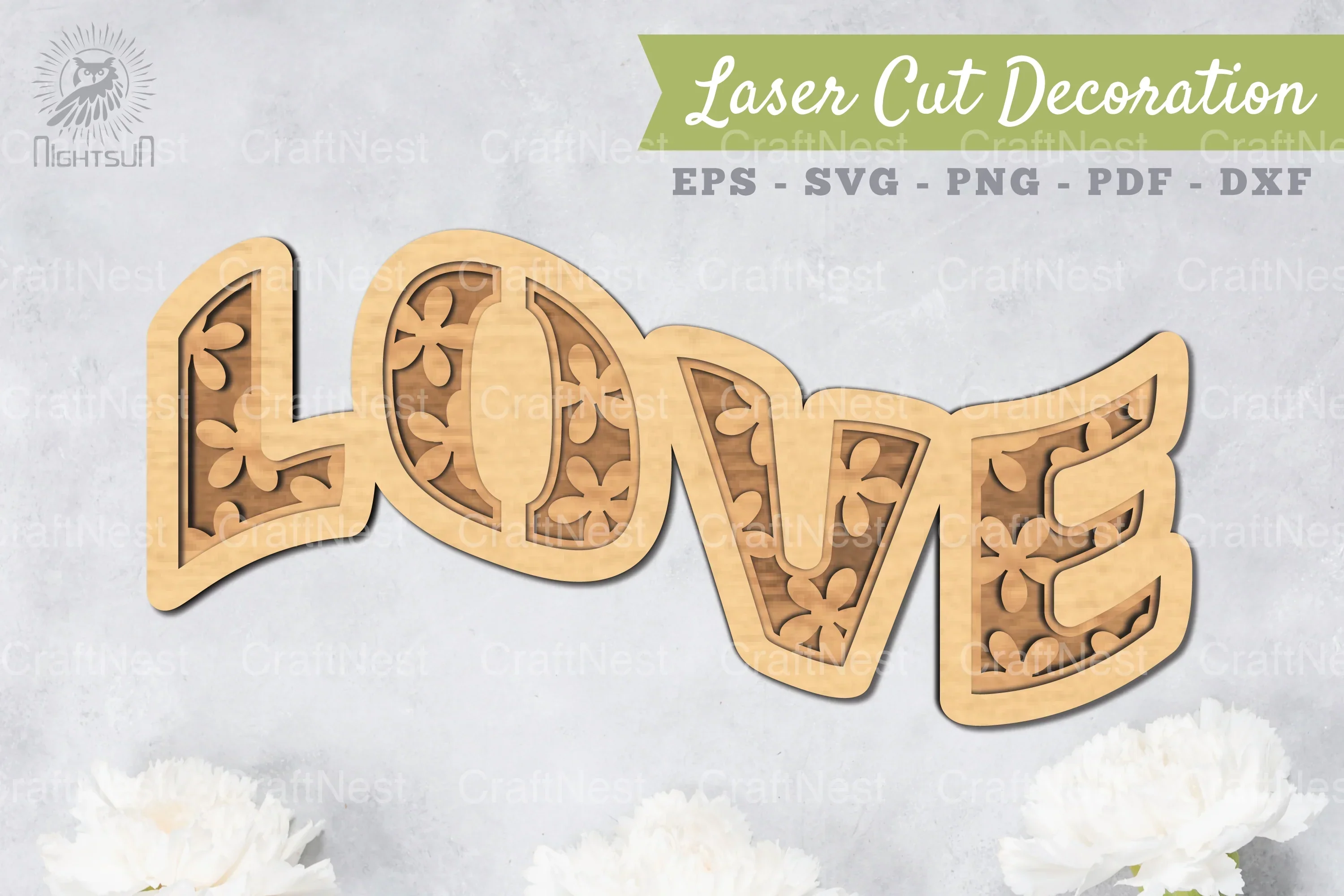 Love 3D Lasercut Decoration Clipart Bundle