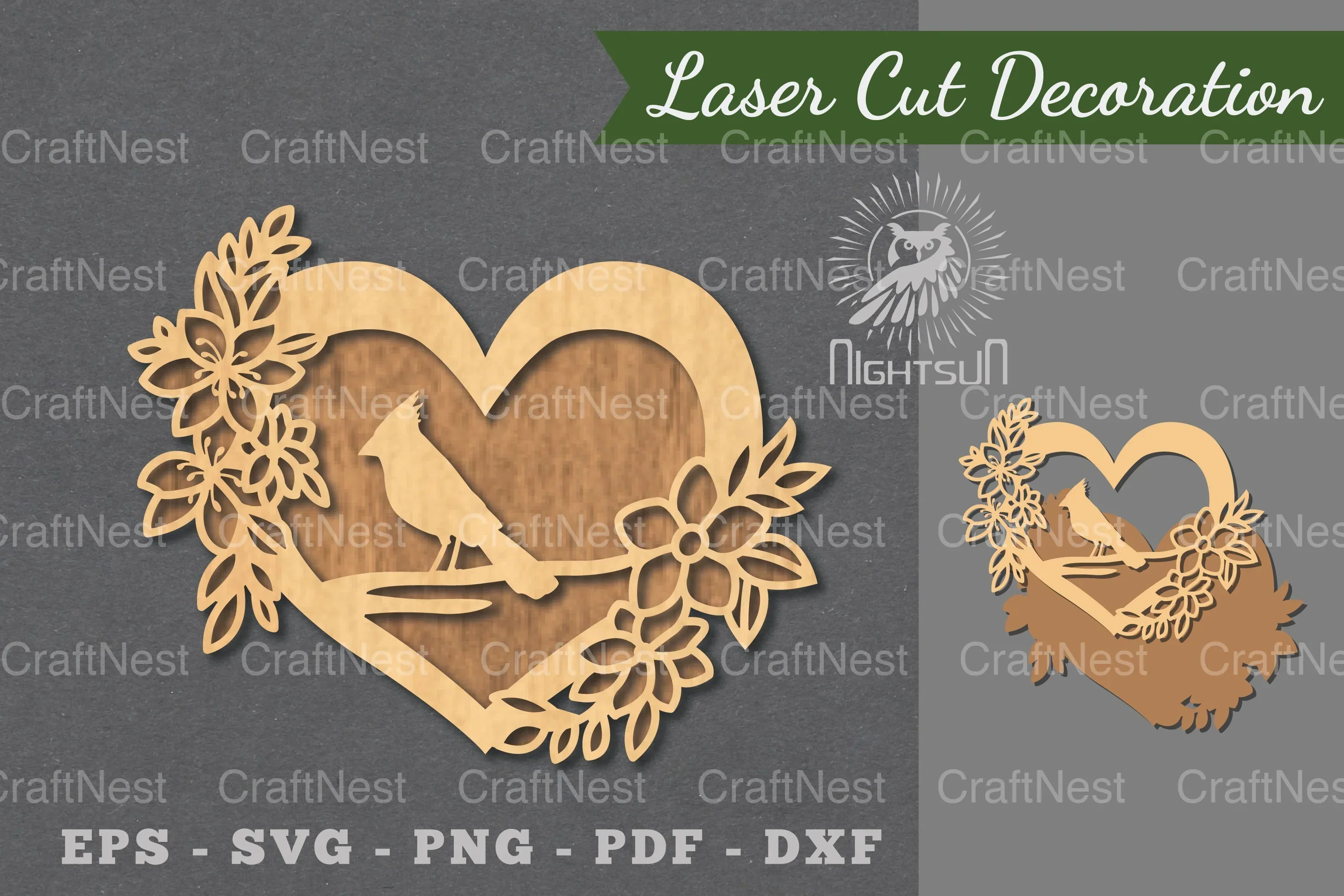 Love Bird Laser Cut Decoration Clipart Bundle