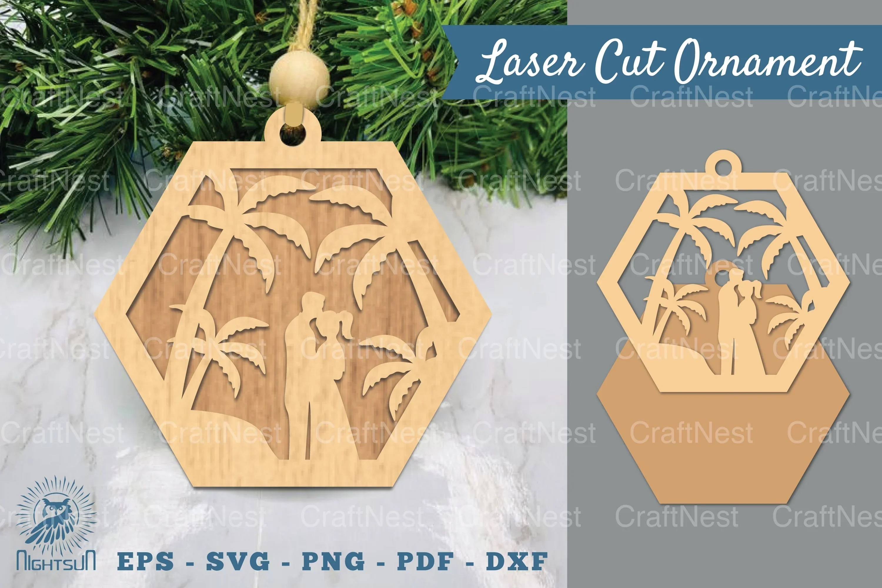 Love Couple Laser Cut Ornament Clipart Bundle