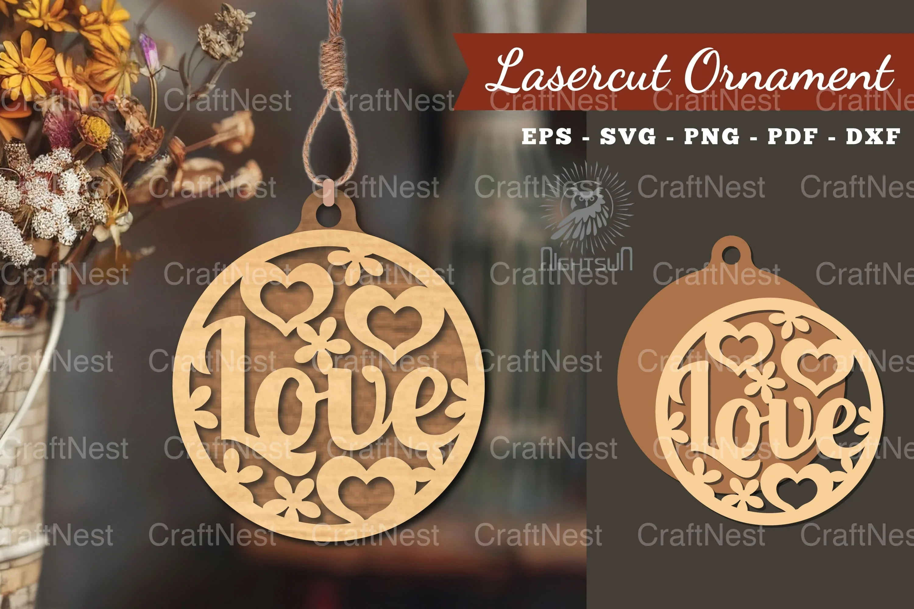 Love Laser Cut Ornament Clipart Bundle