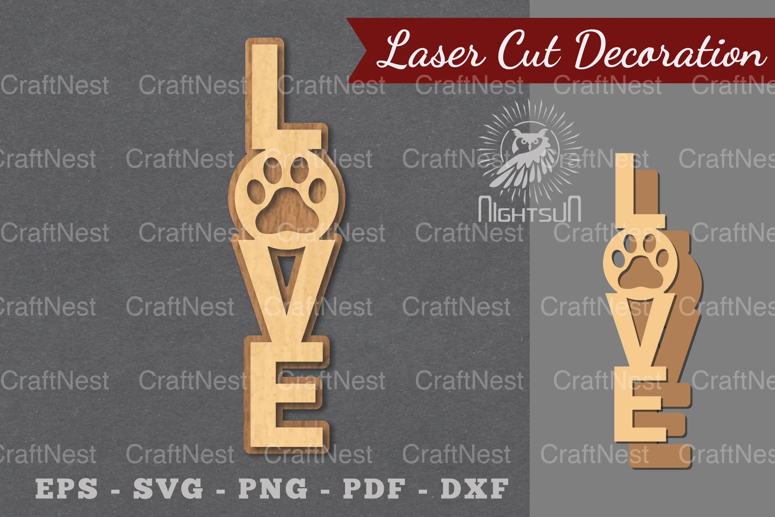 Love Paw Laser Cut Decoration Bundle