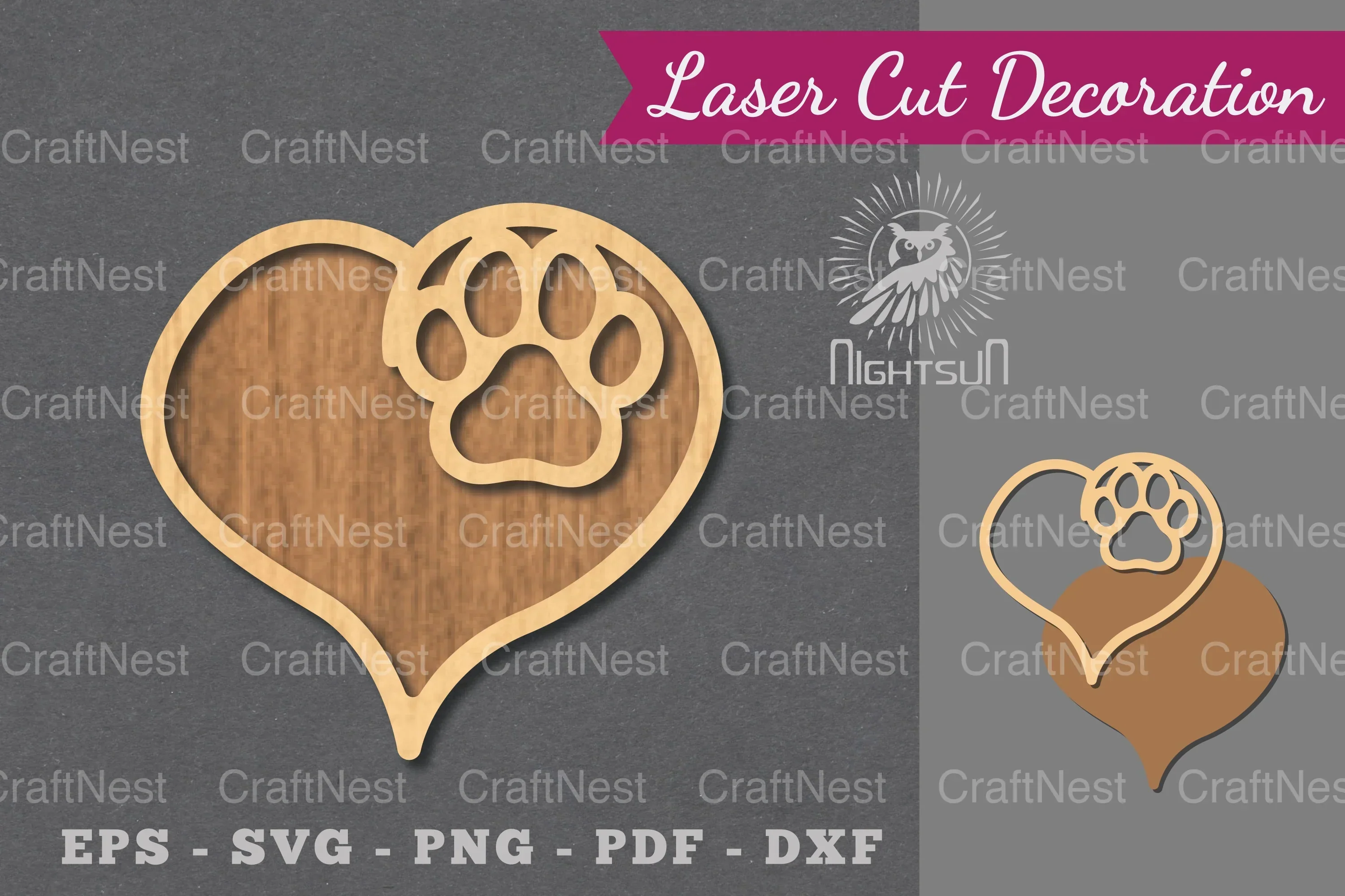 Love Paw Laser Cut Decoration Bundle