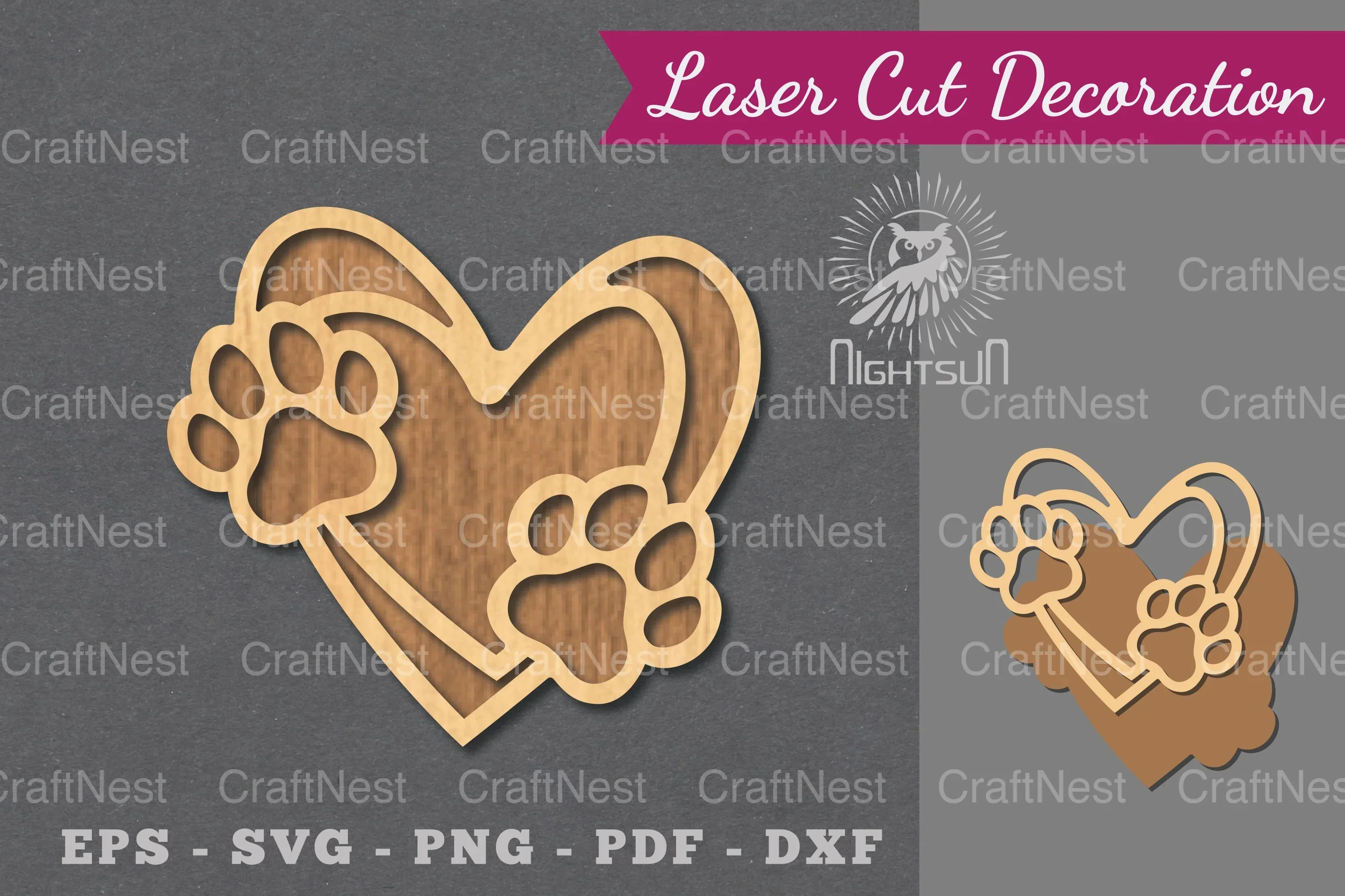 Love Paw Laser Cut Decoration Bundle