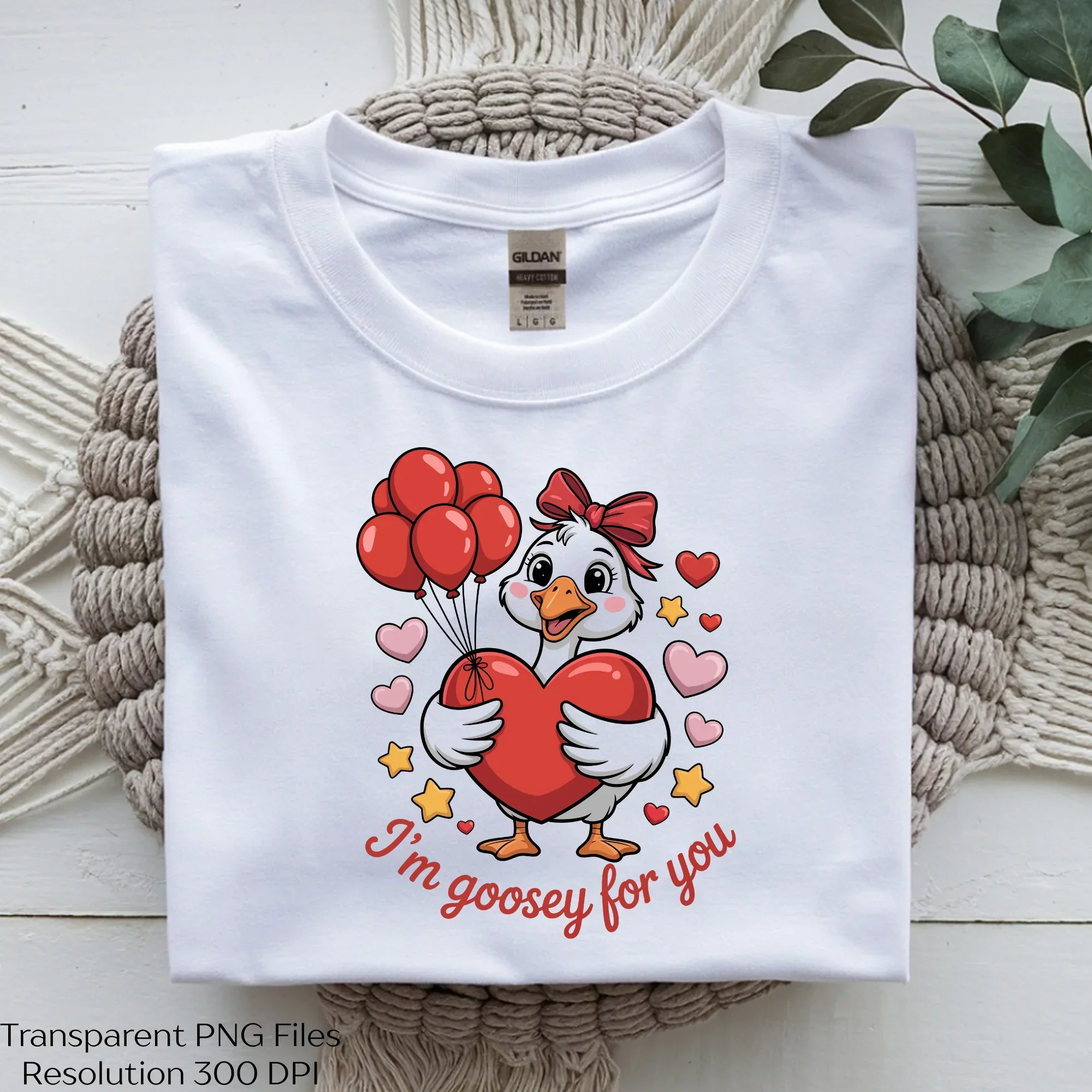 Lovely Cute Goose Duck Valentine Day Clipart Bundle - Image 2
