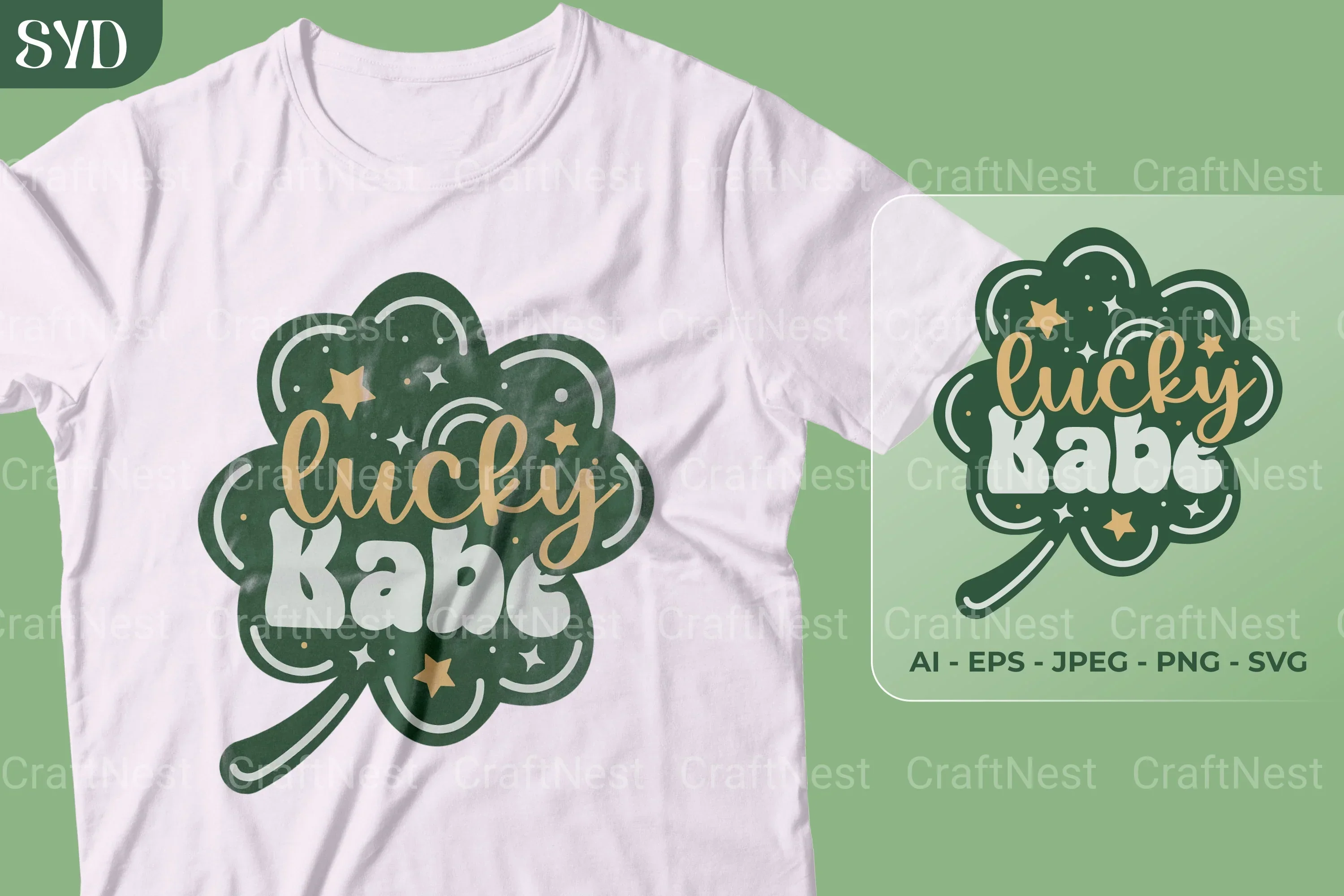 Lucky Babe Clover SVG Bundle - Image 2