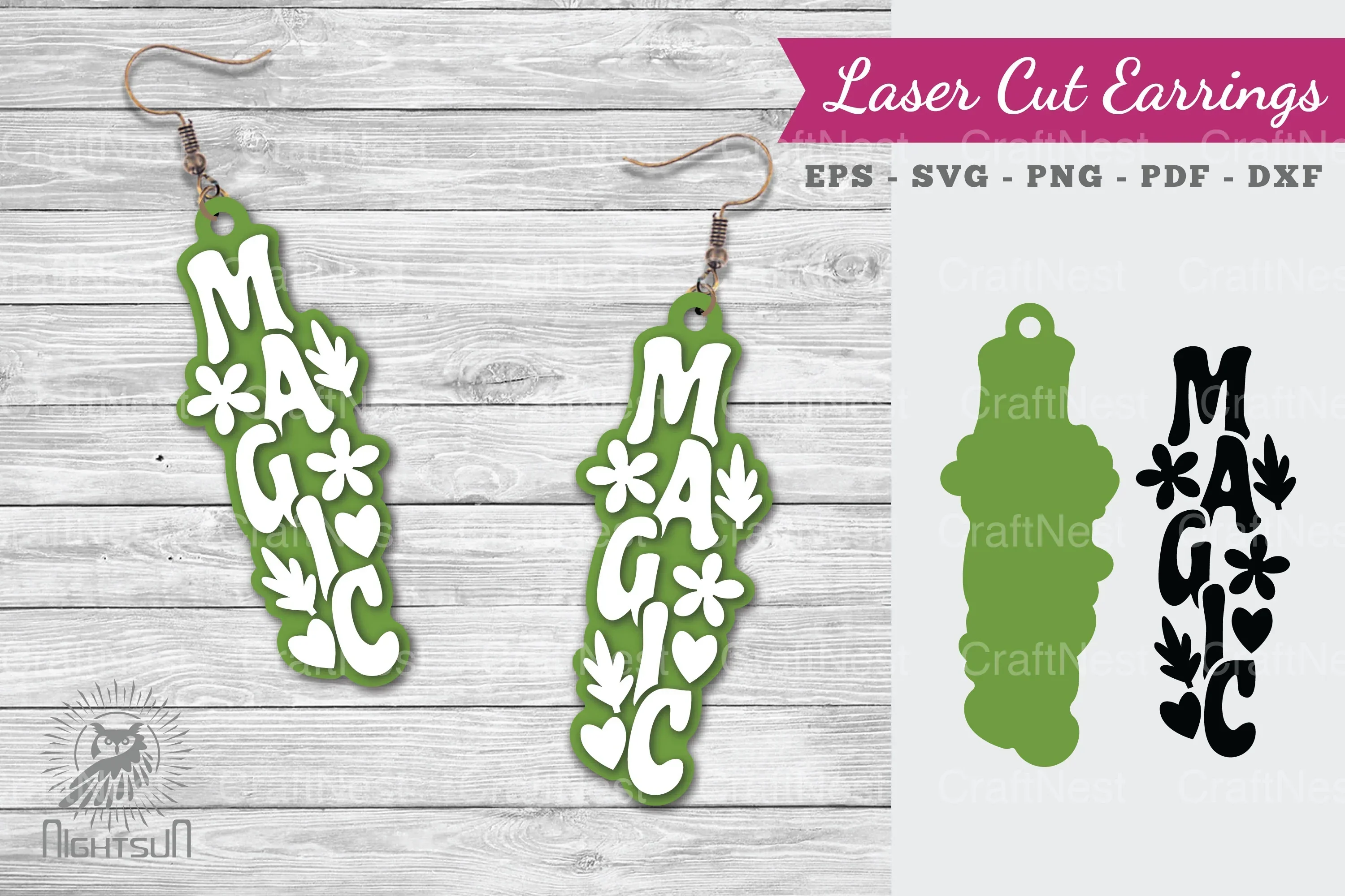 Magic Lasercut Earrings SVG Bundle