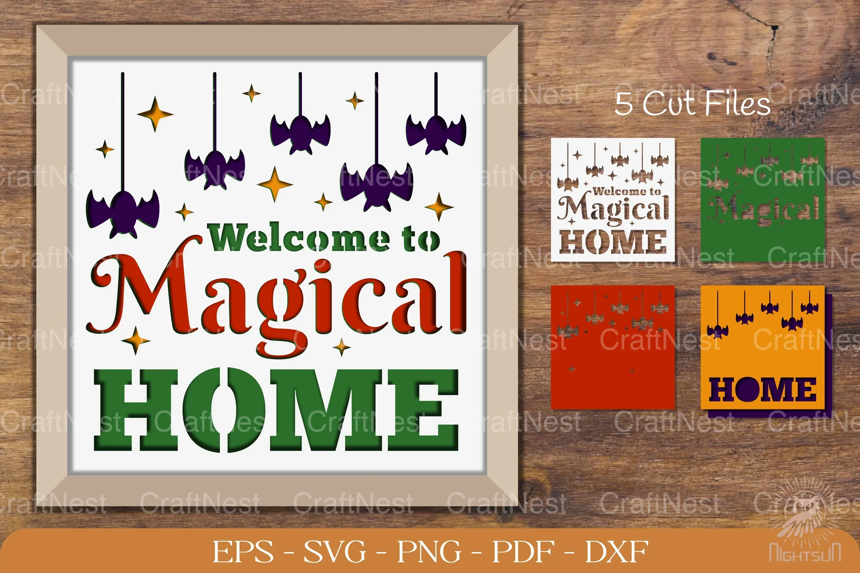 Magical Home 3D Shadow Box Papercut Design