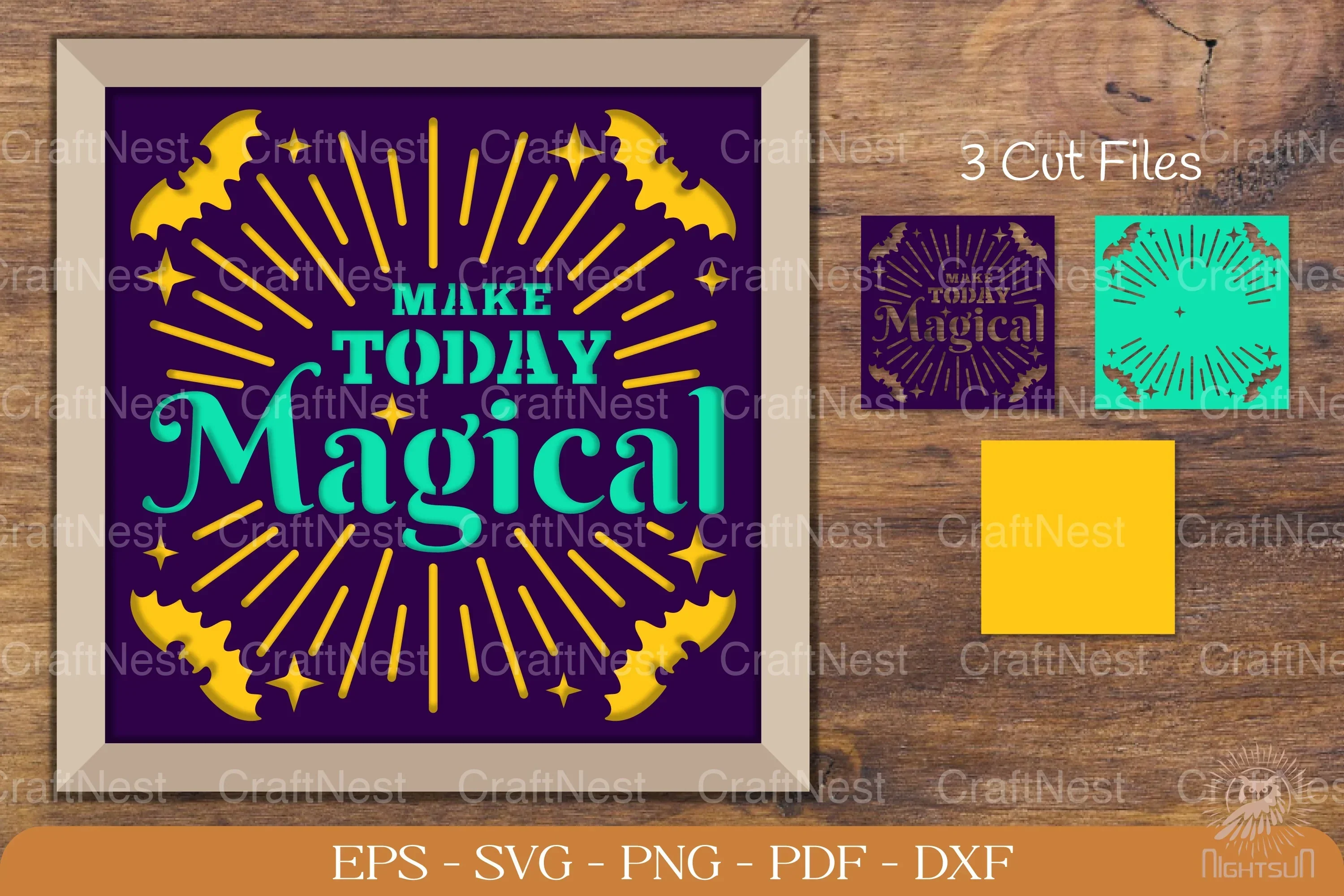 Make Today Magical 3D Shadow Box Layered Papercut Clipart Bundle