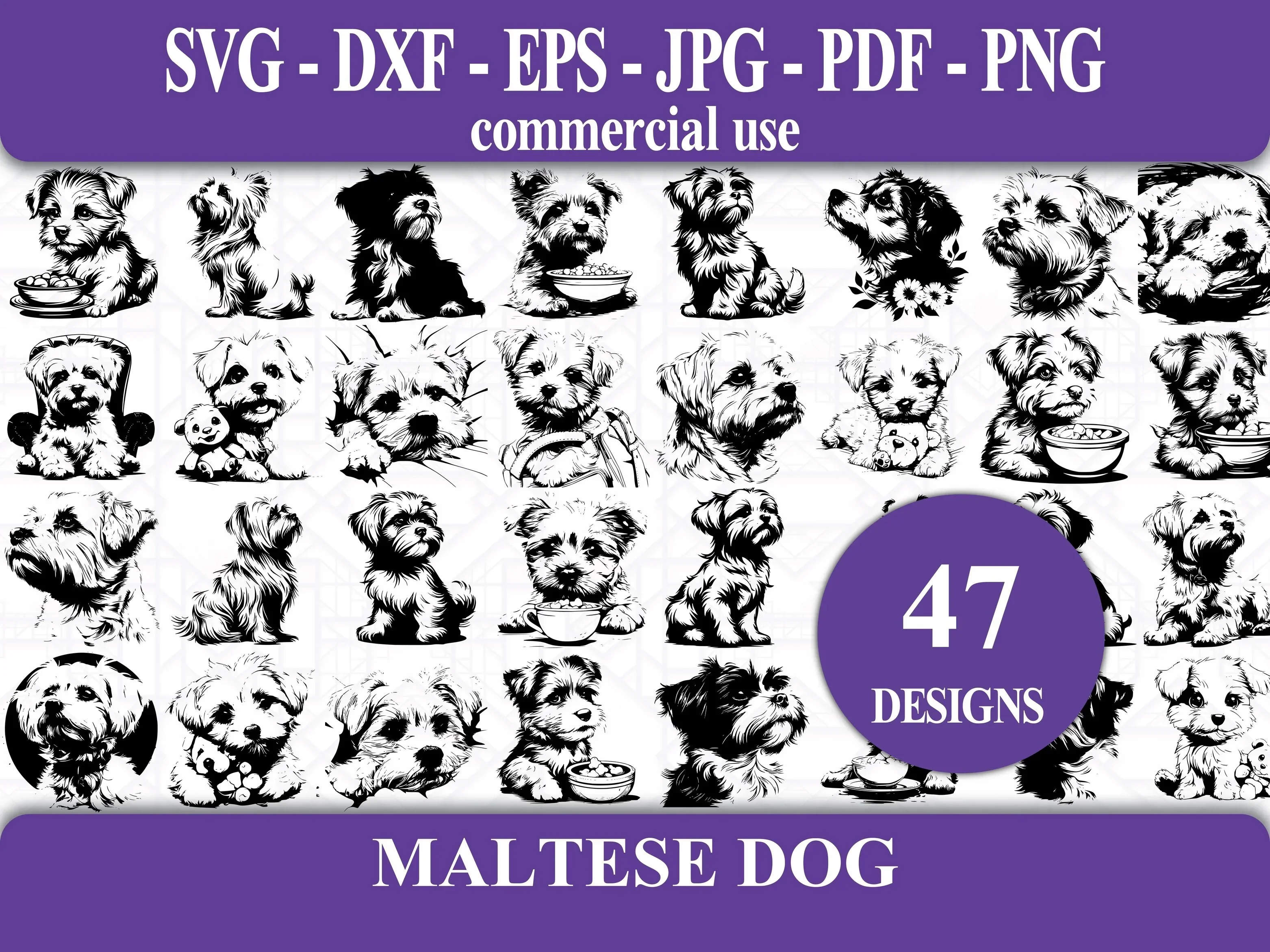 Maltese Dog SVG Bundle