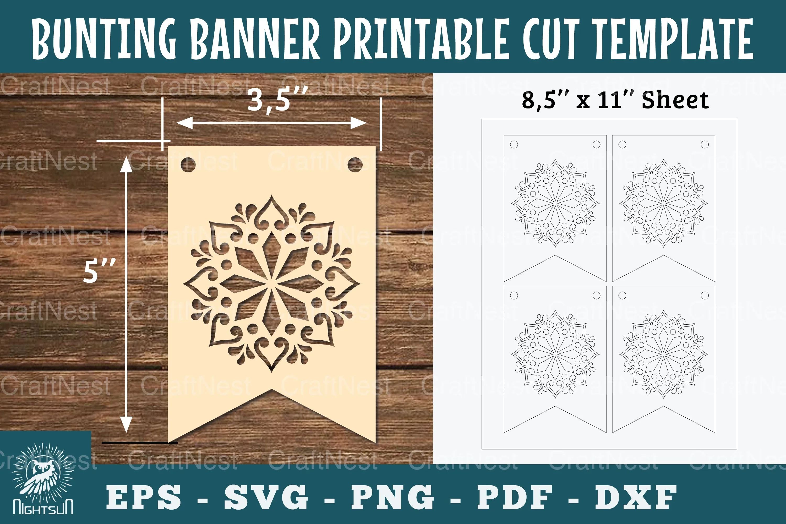 Mandala Bunting Banner Printable Clipart Bundle