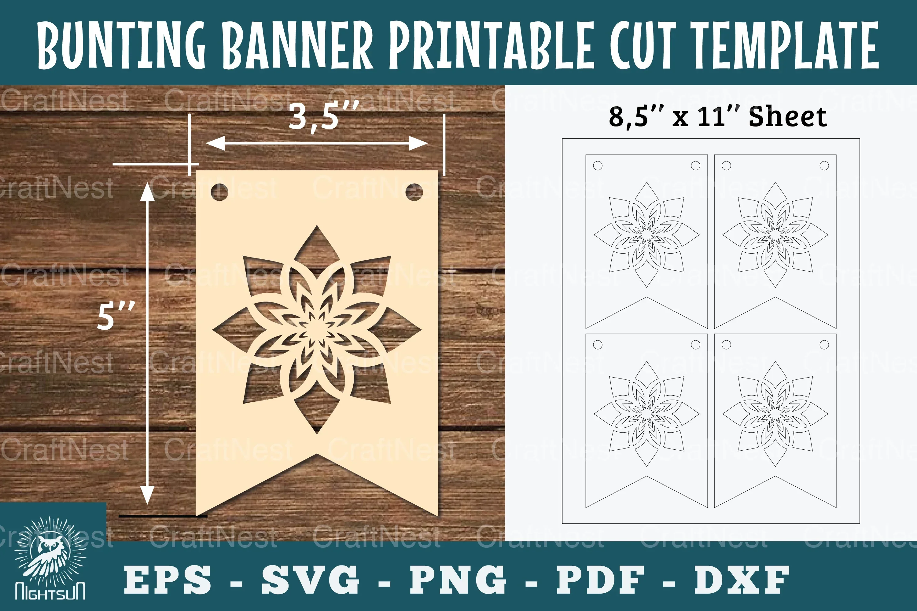 Mandala Bunting Banner Printable Clipart Bundle