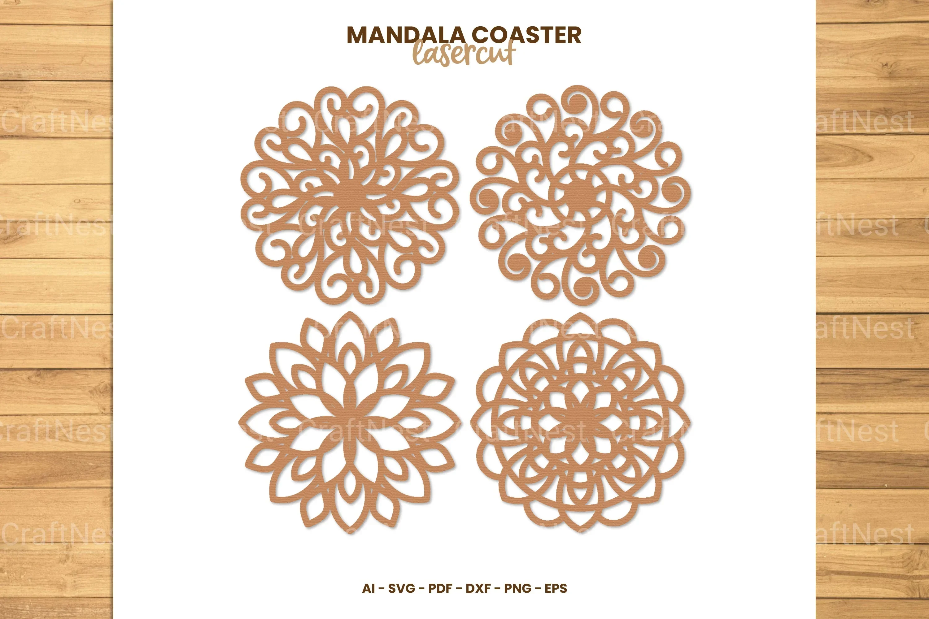 Mandala Coaster Lasercut SVG Bundle