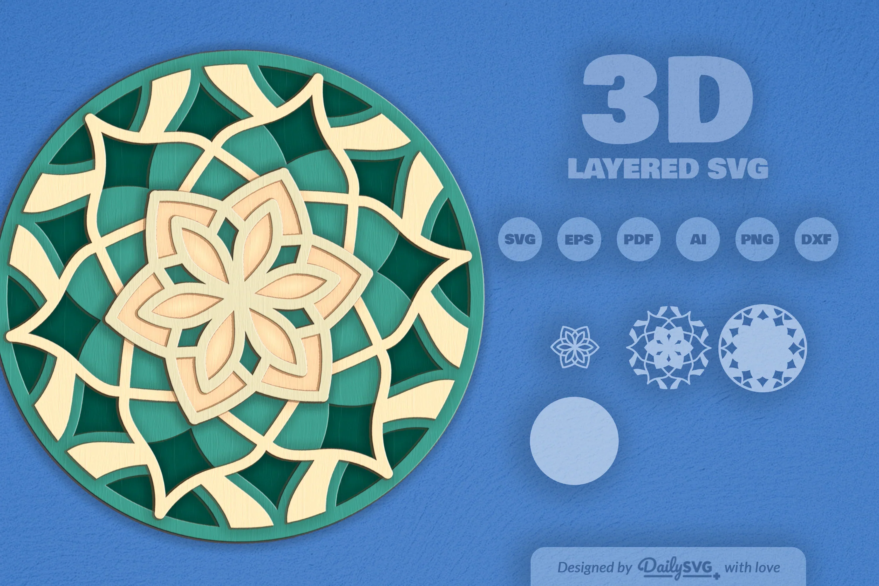 Mandala Flower Laser Cut SVG Bundle - Image 2