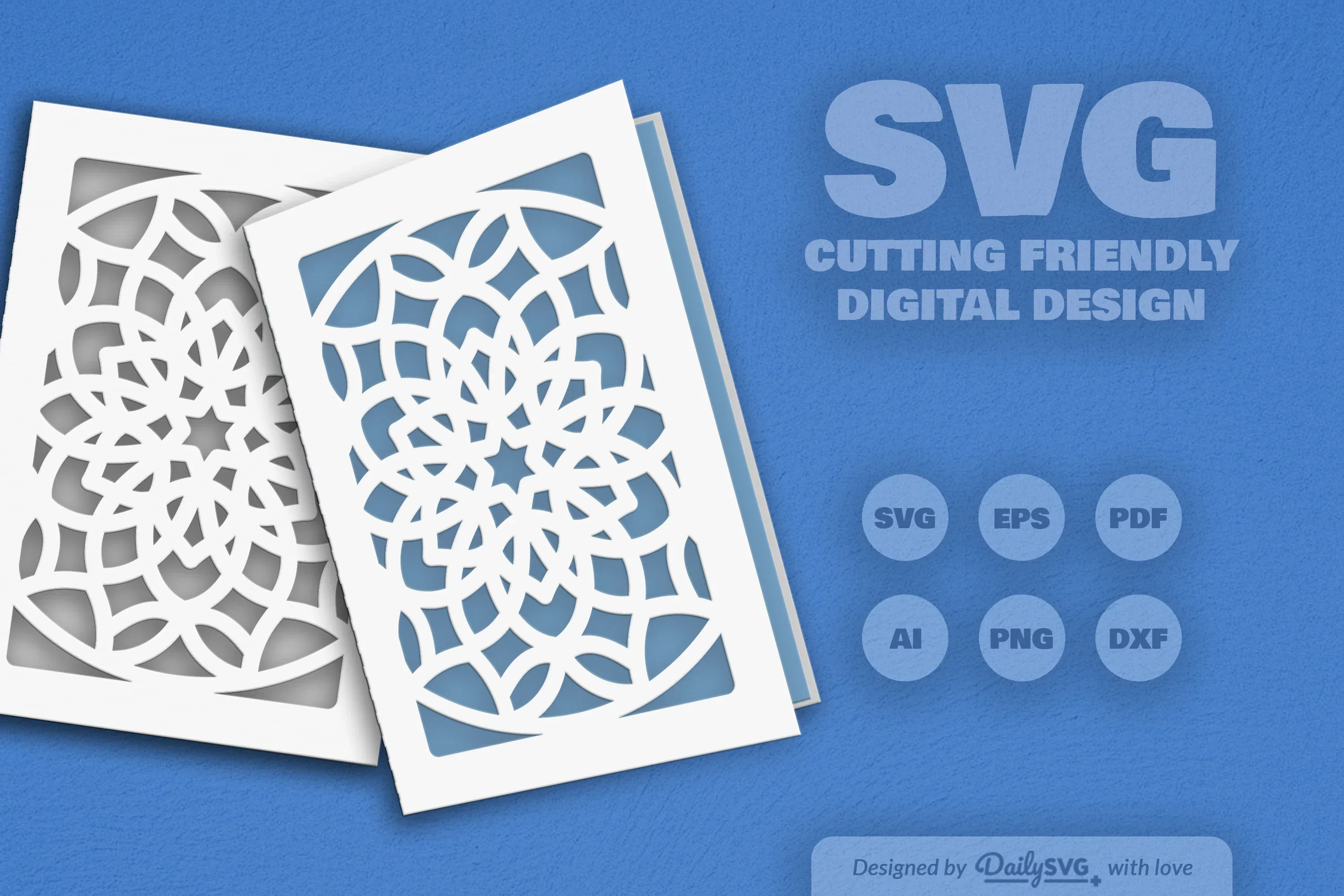 Mandala Greeting Card Papercut Clipart SVG Bundle - Image 11