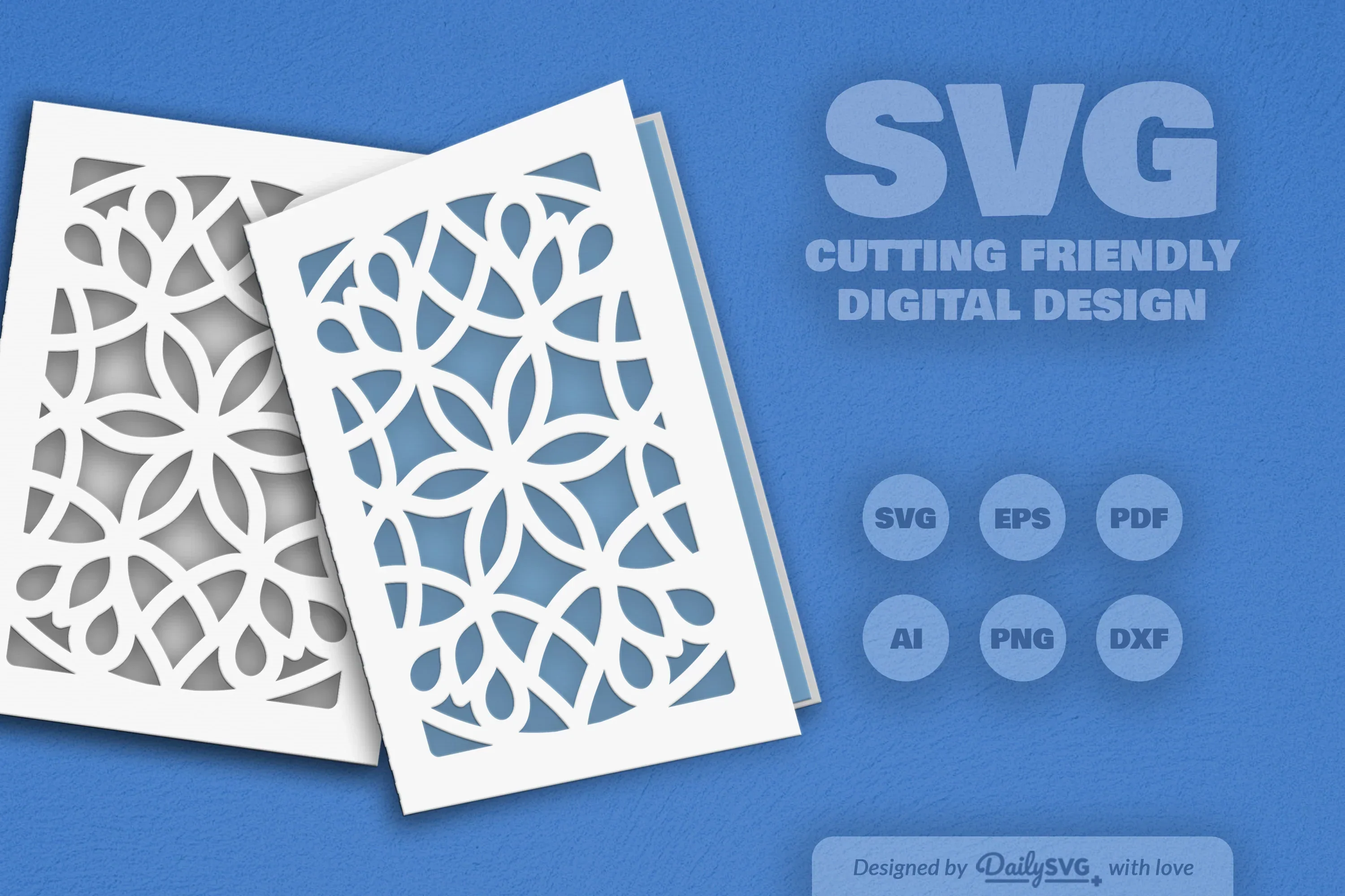 Mandala Greeting Card Papercut Clipart SVG Bundle - Image 5