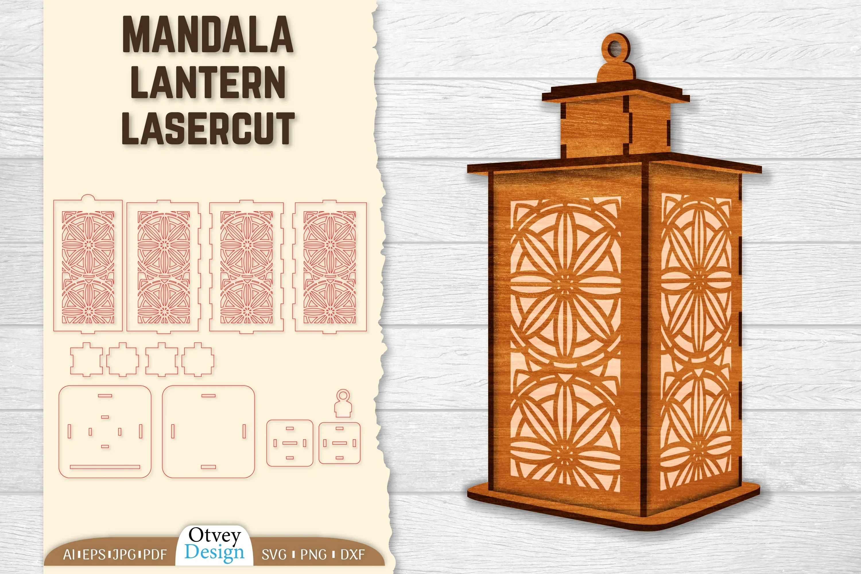 Mandala Lantern Lasercut SVG Bundle