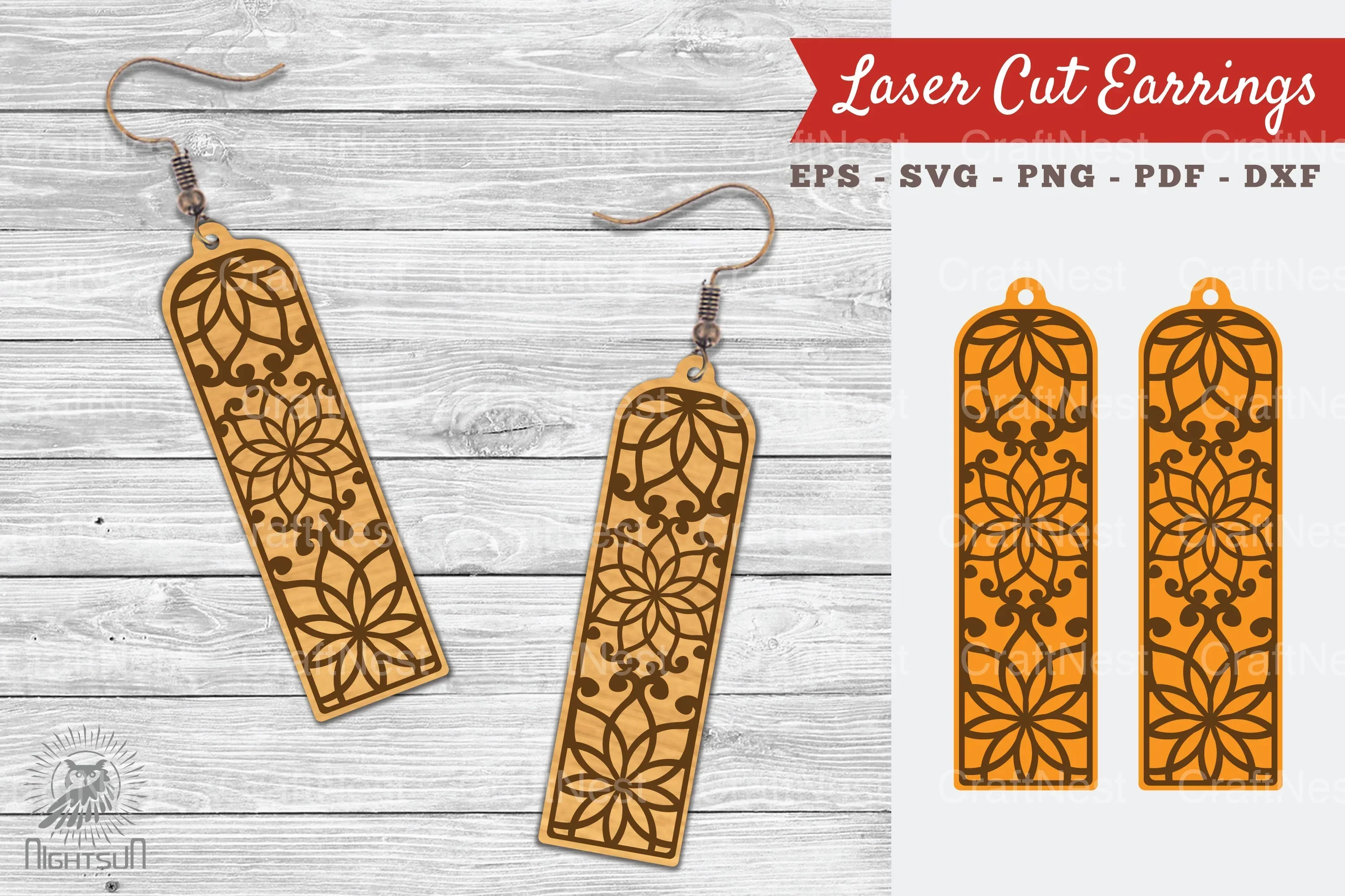 Mandala Laser Cut Earrings SVG Bundle