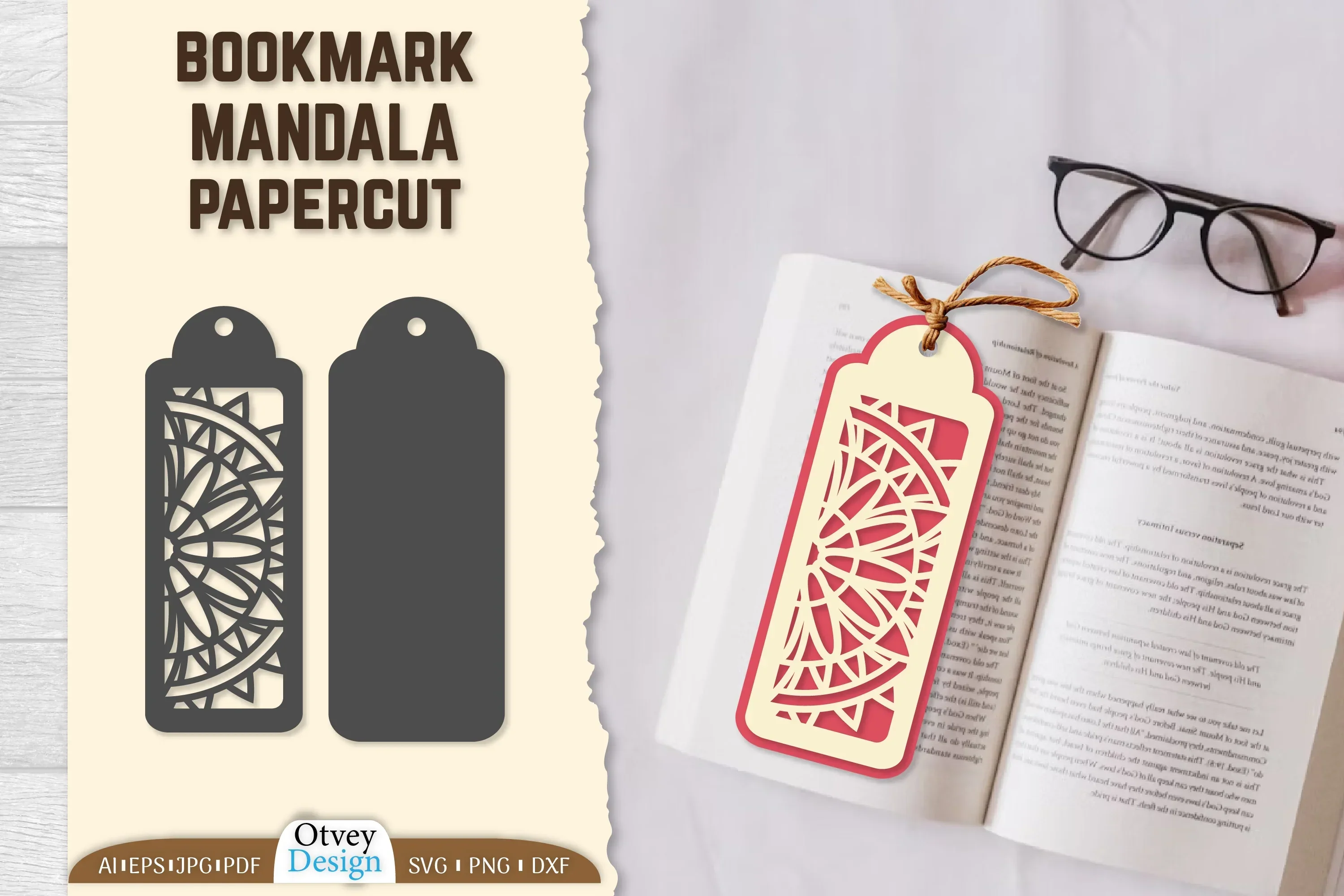 Mandala Layered Papercut Bookmark SVG Bundle