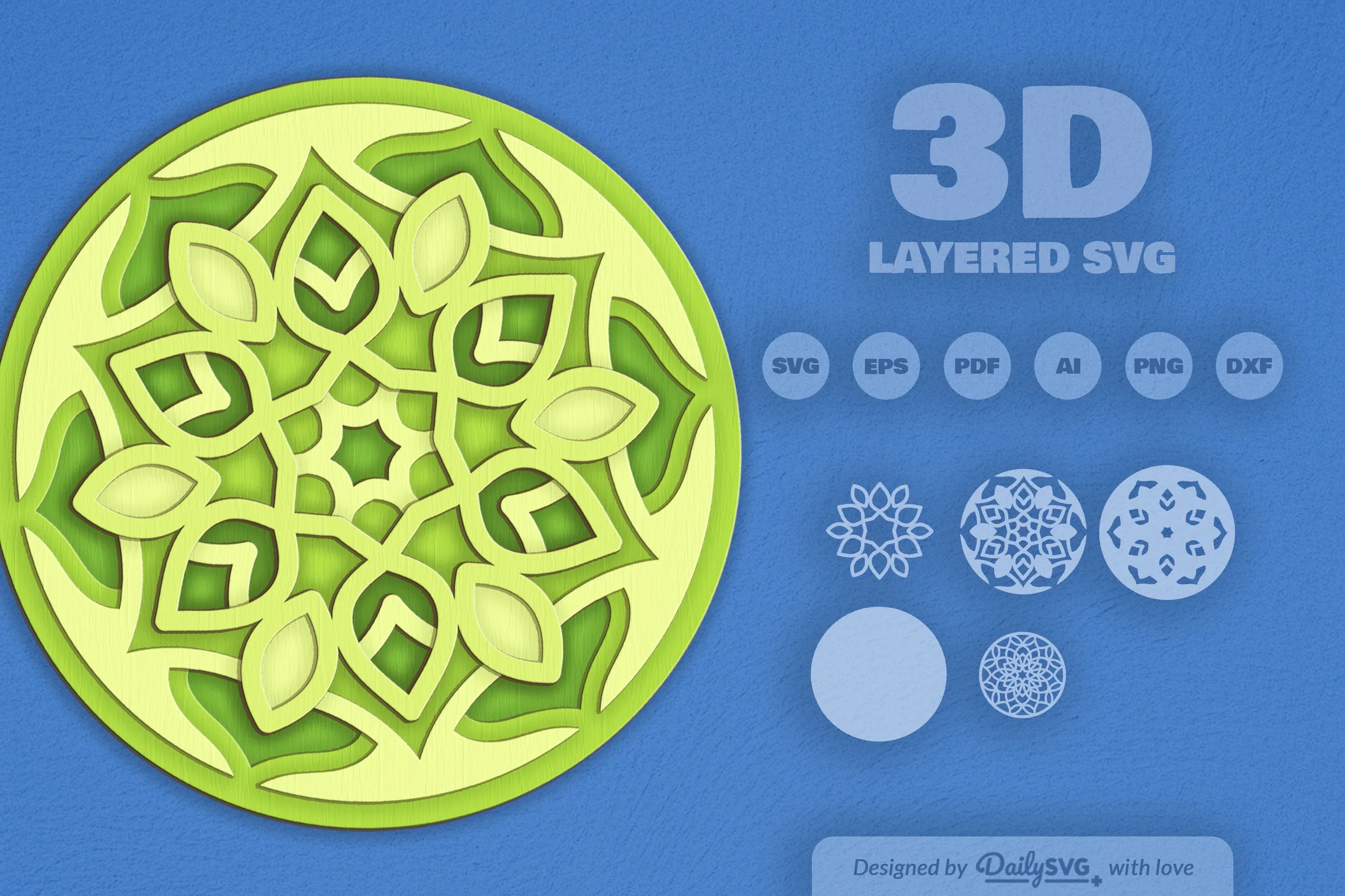 Mandala Leaves Laser Cut SVG Bundle - Image 2
