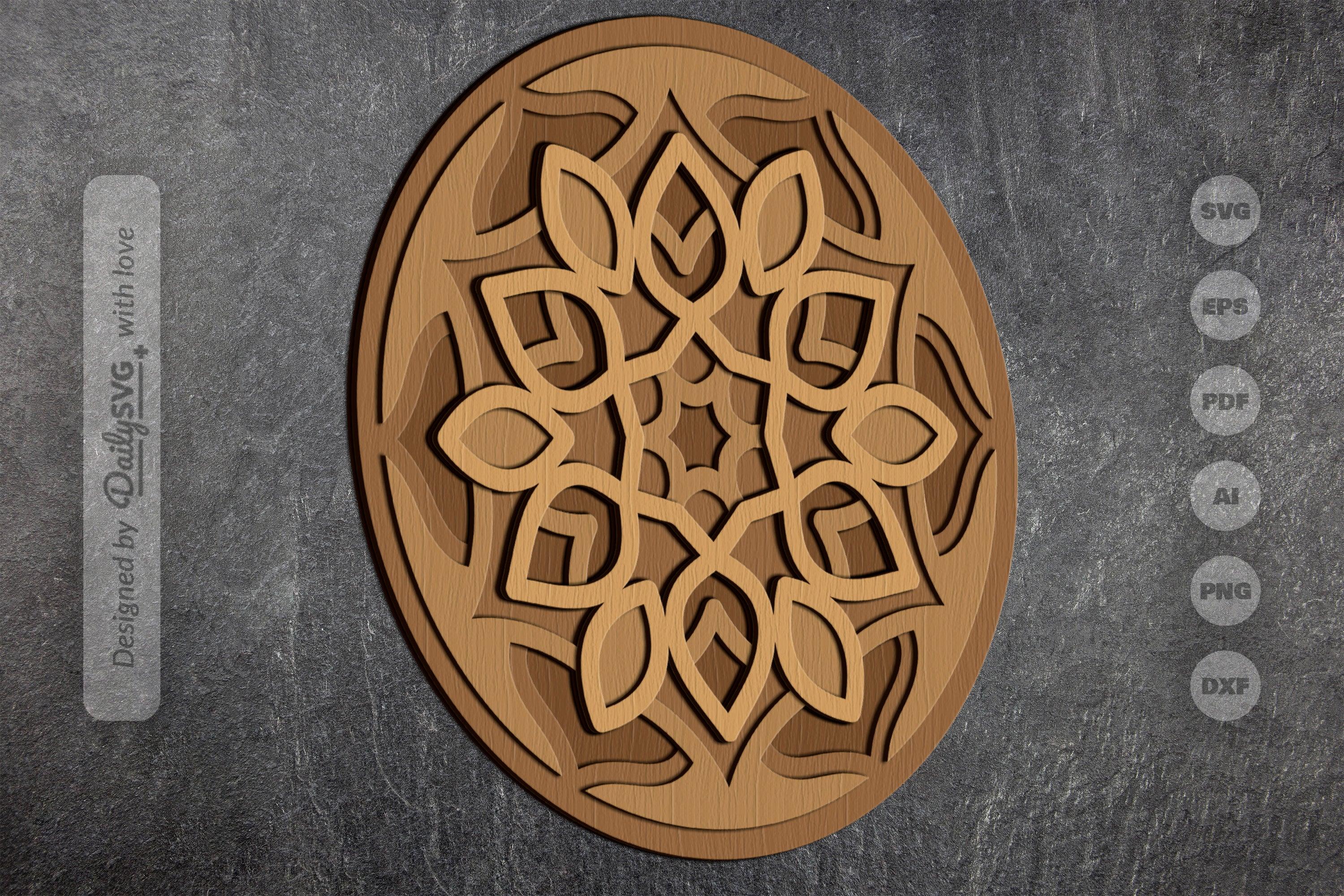 Mandala Leaves Laser Cut SVG Bundle - Image 3