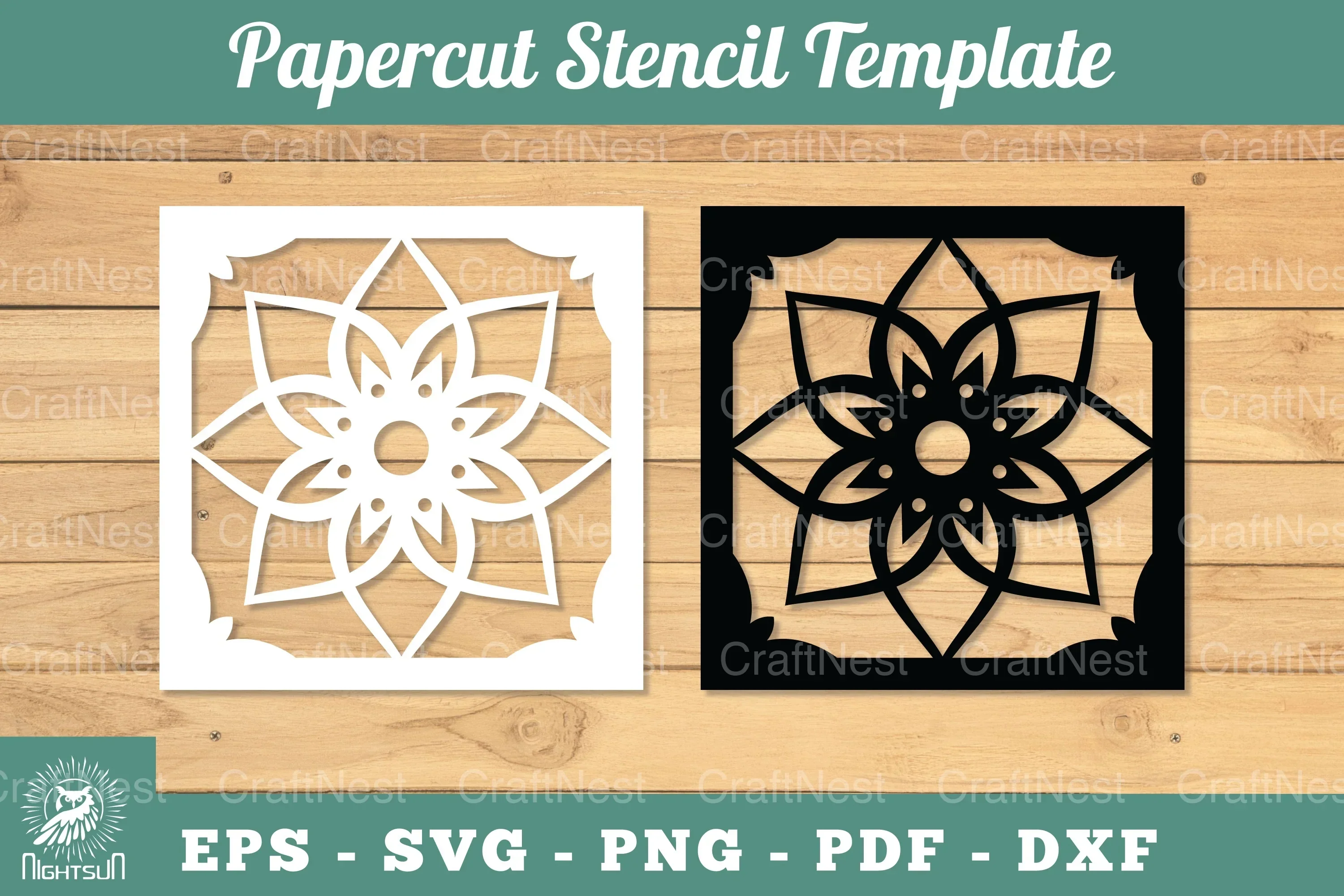Mandala Papercut Stencil Template Clipart Bundle
