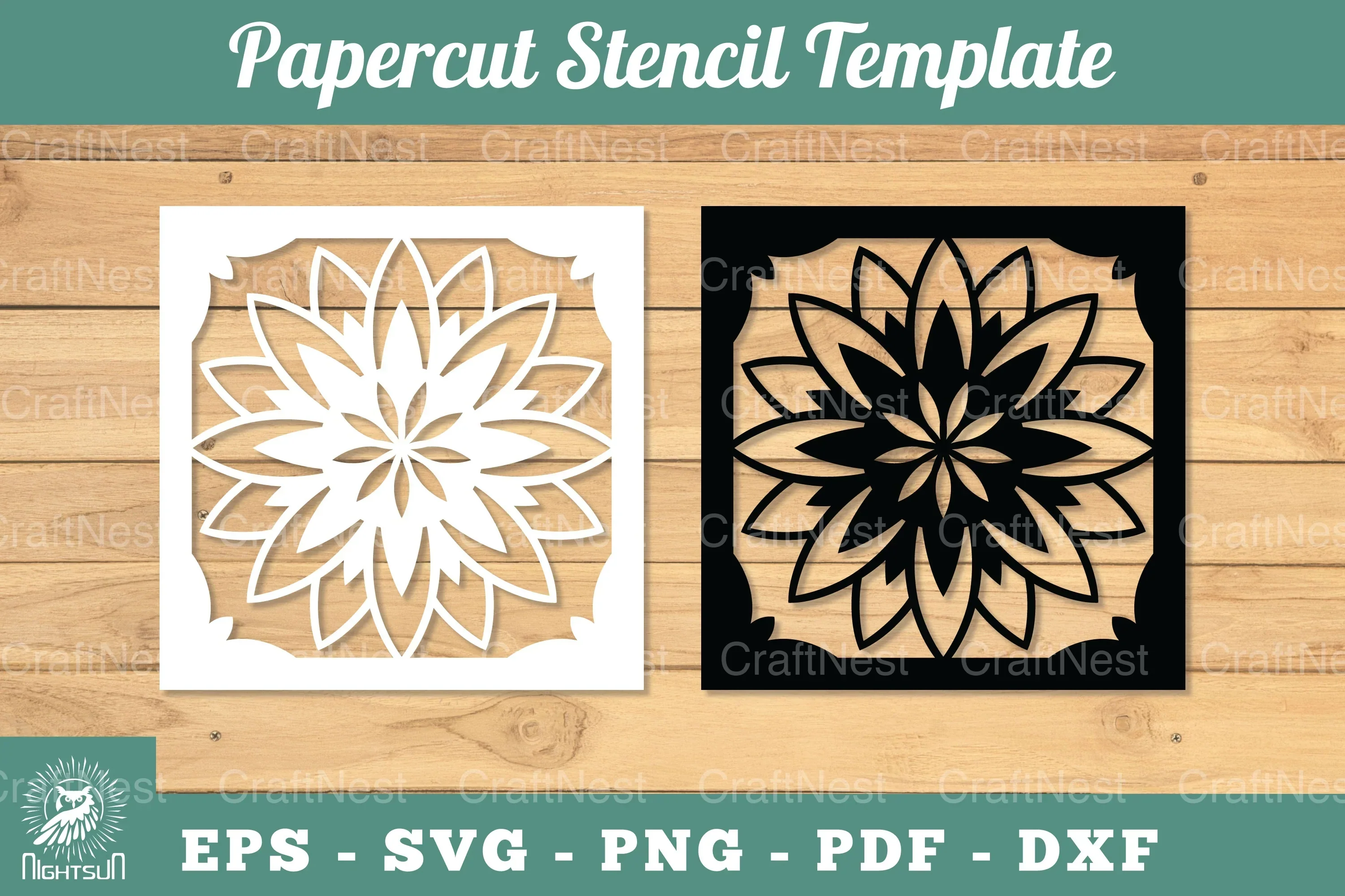 Mandala Papercut Stencil Template Clipart Bundle
