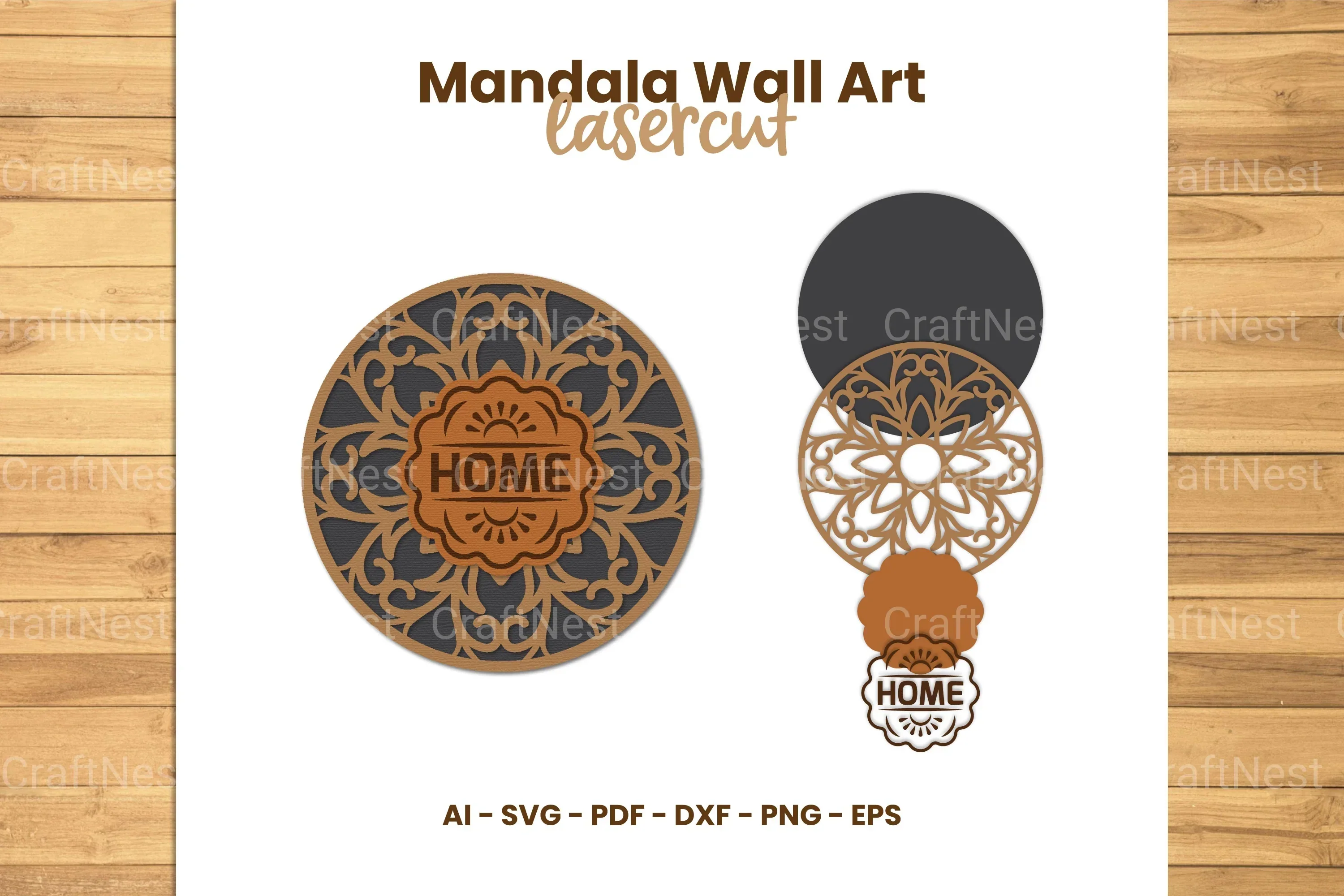 Mandala Wall Art Lasercut SVG Bundle