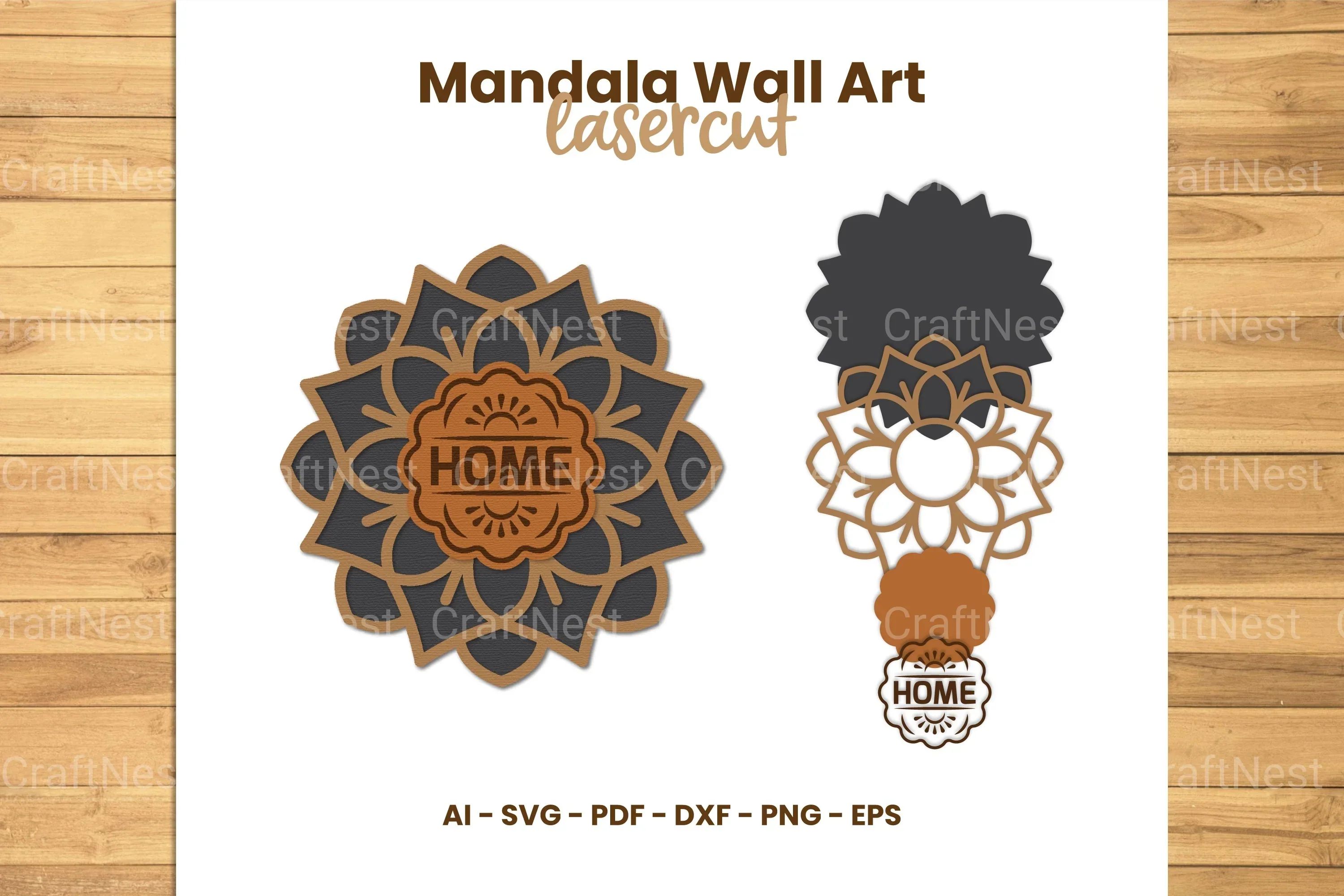 Mandala Wall Art Lasercut SVG Bundle