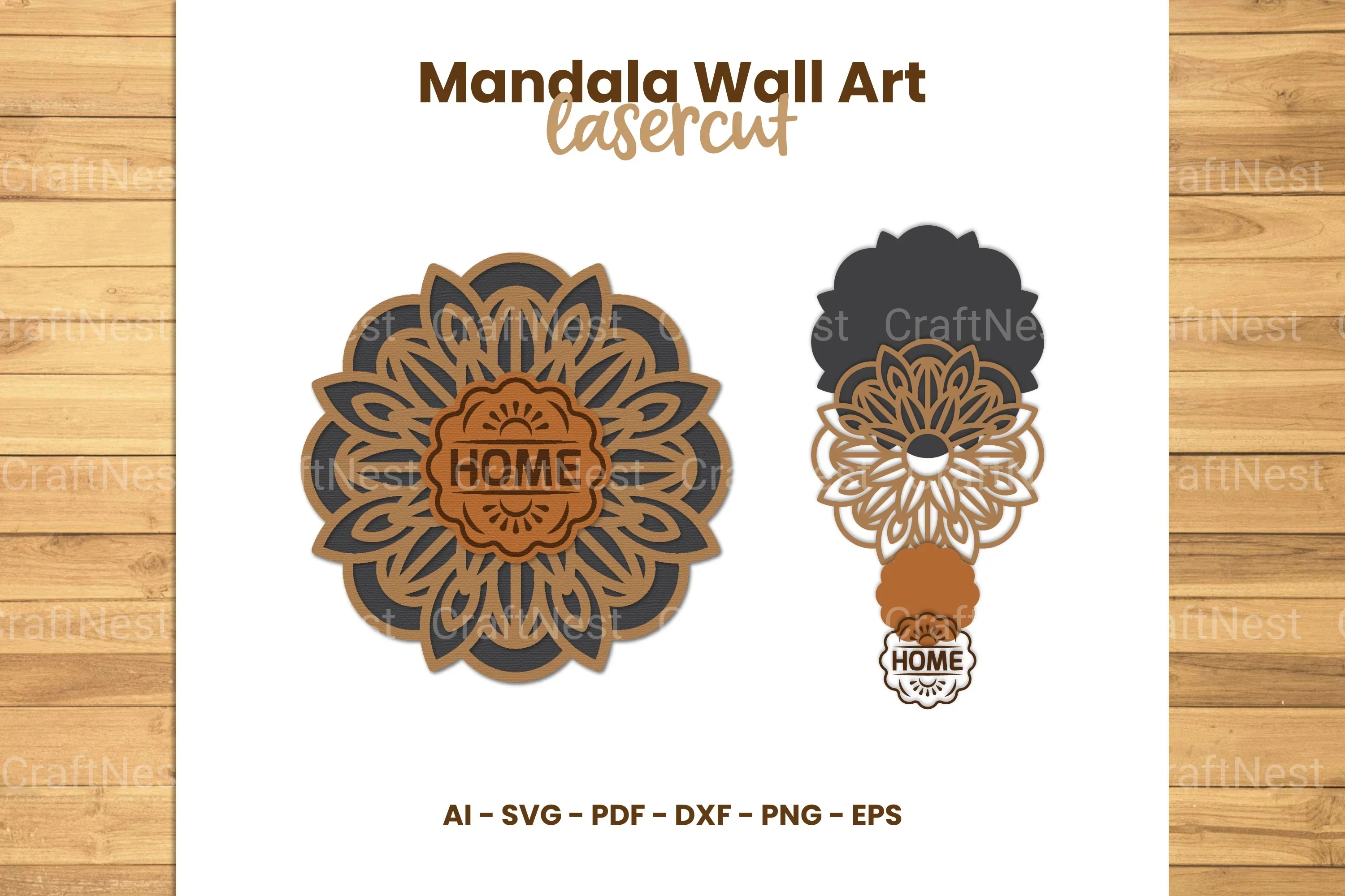 Mandala Wall Art Lasercut SVG Bundle