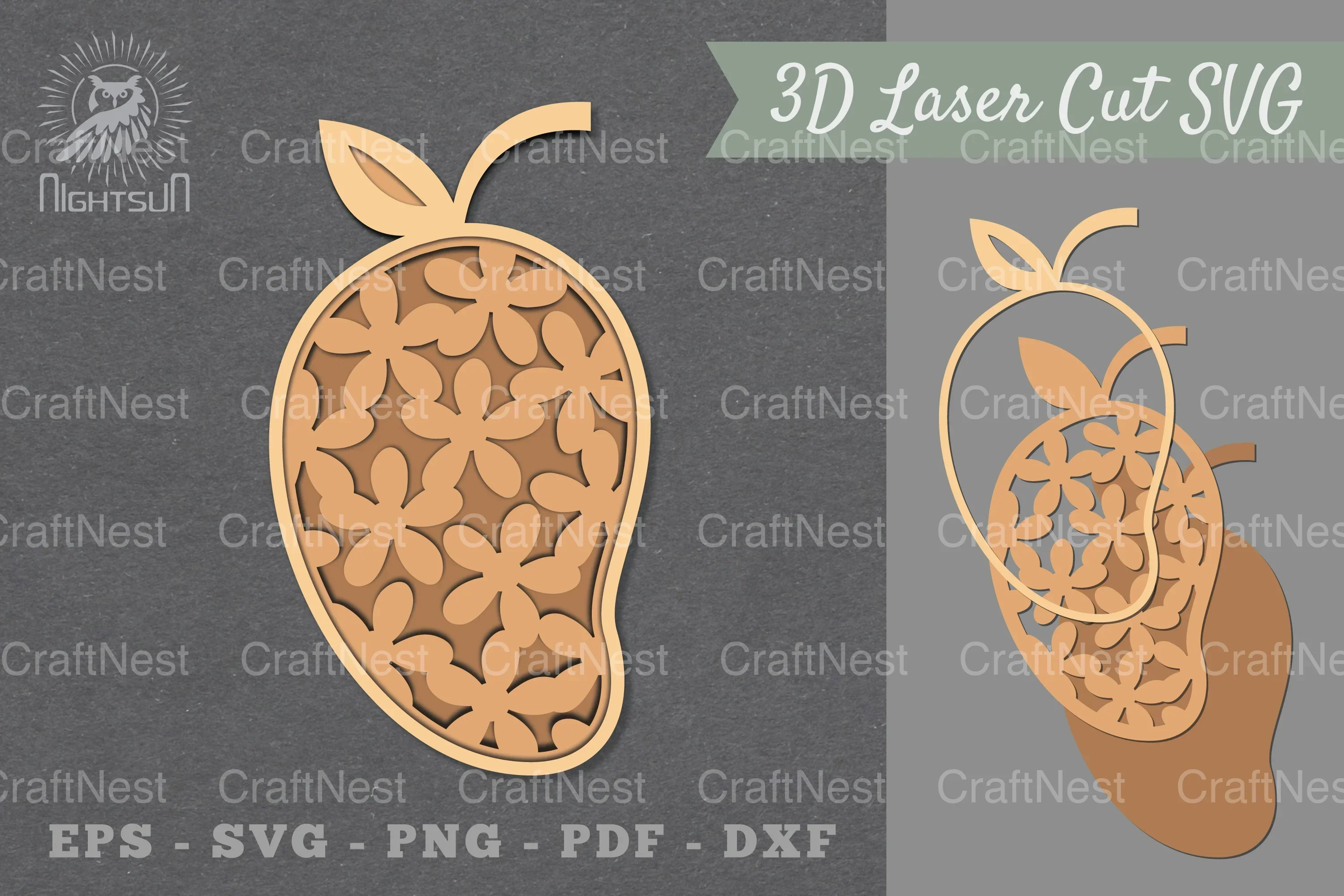 Mango Flowers Lasercut Decoration Clipart Bundle