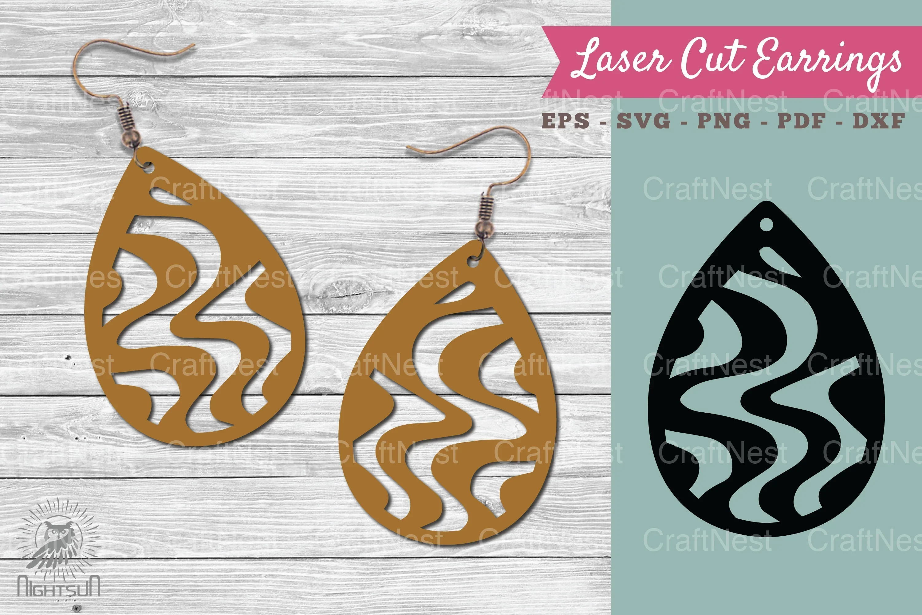 Marble Texture Laser Cut Earrings SVG Bundle