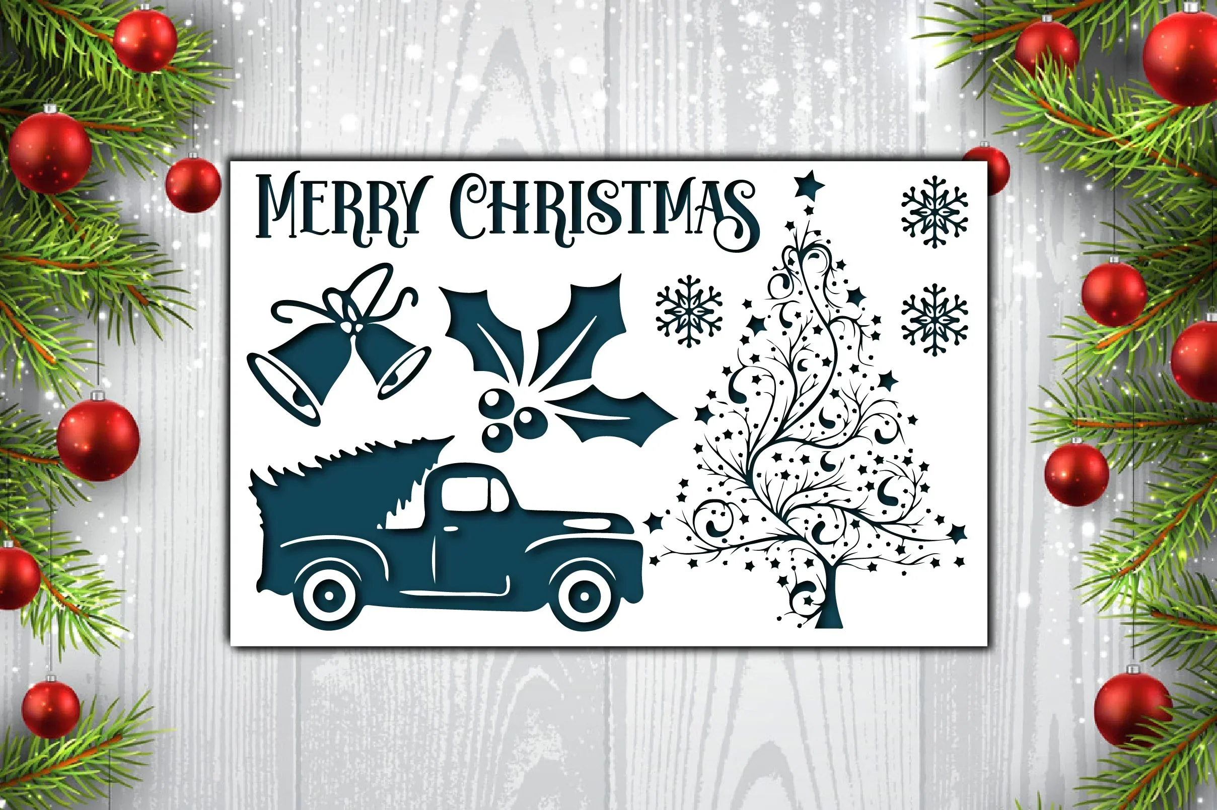 Merry Christmas Card SVG Bundle - Image 9