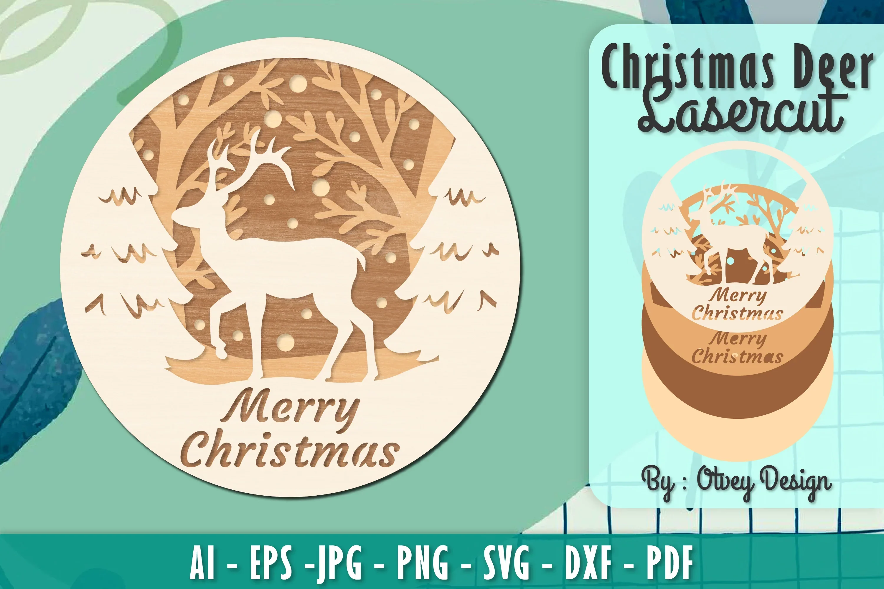 Merry Christmas Deer SVG Bundle