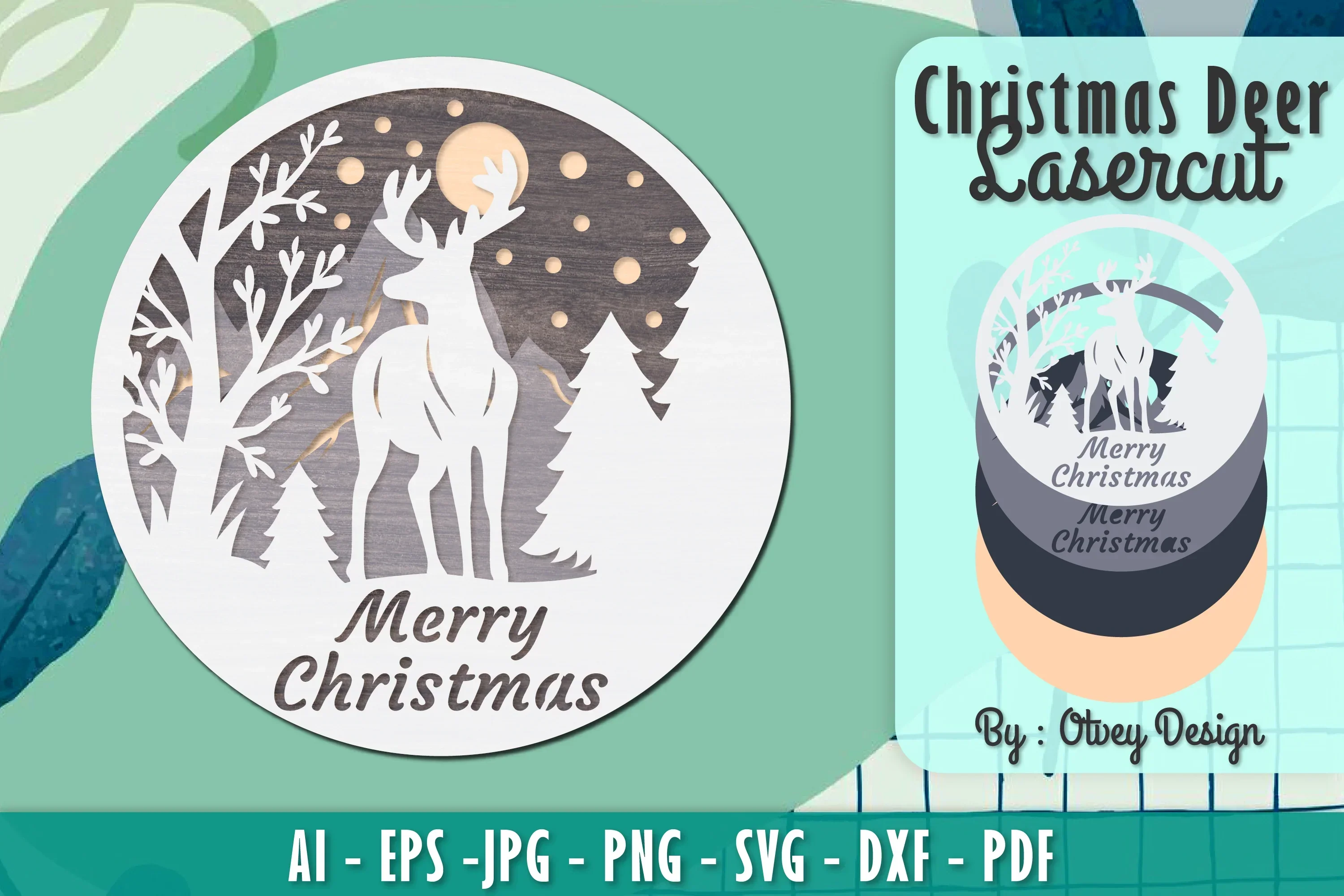Merry Christmas Deer SVG Bundle