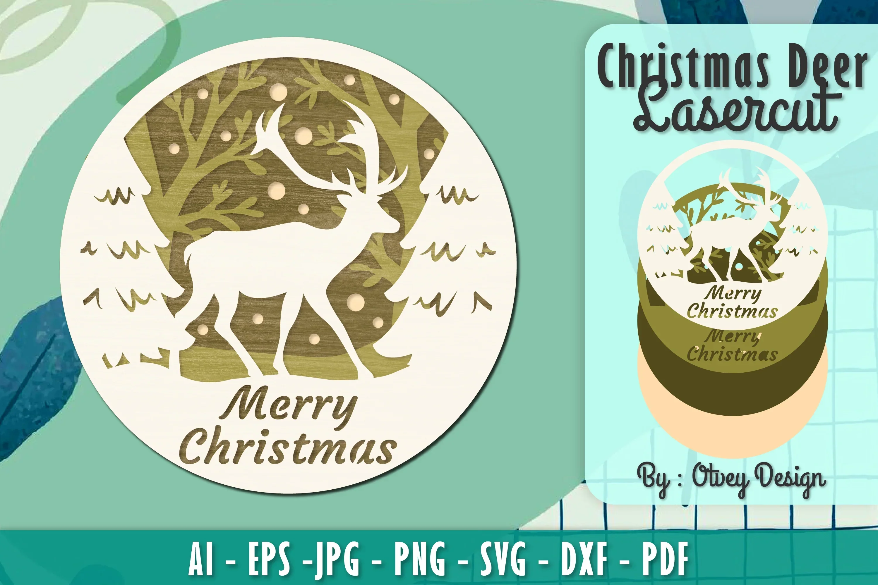 Merry Christmas Deer SVG Bundle