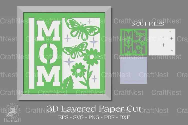 Mom 3D Paper Cutting SVG Bundle
