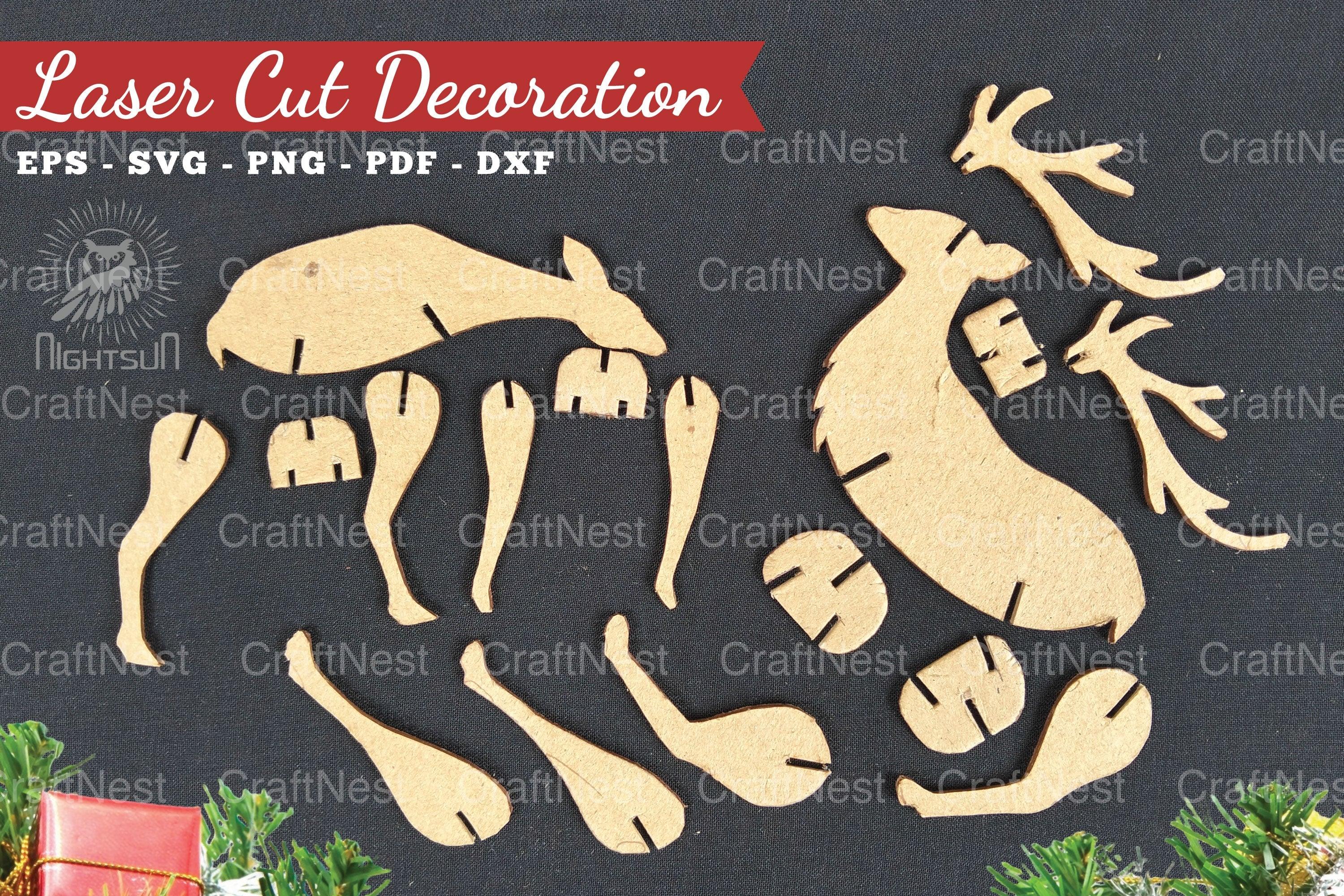 Mom and Baby Deer Laser Cut Home Decor Clipart Bundle - Image 3