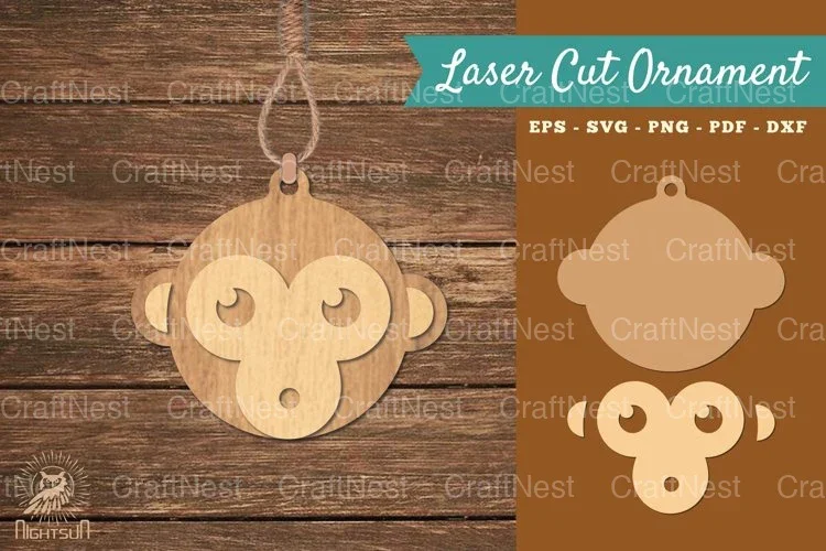 Monkey Laser Cut Ornament Clipart Bundle