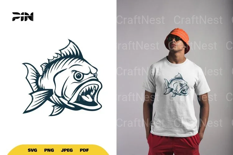 Monster Fish Illustration Clipart Bundle