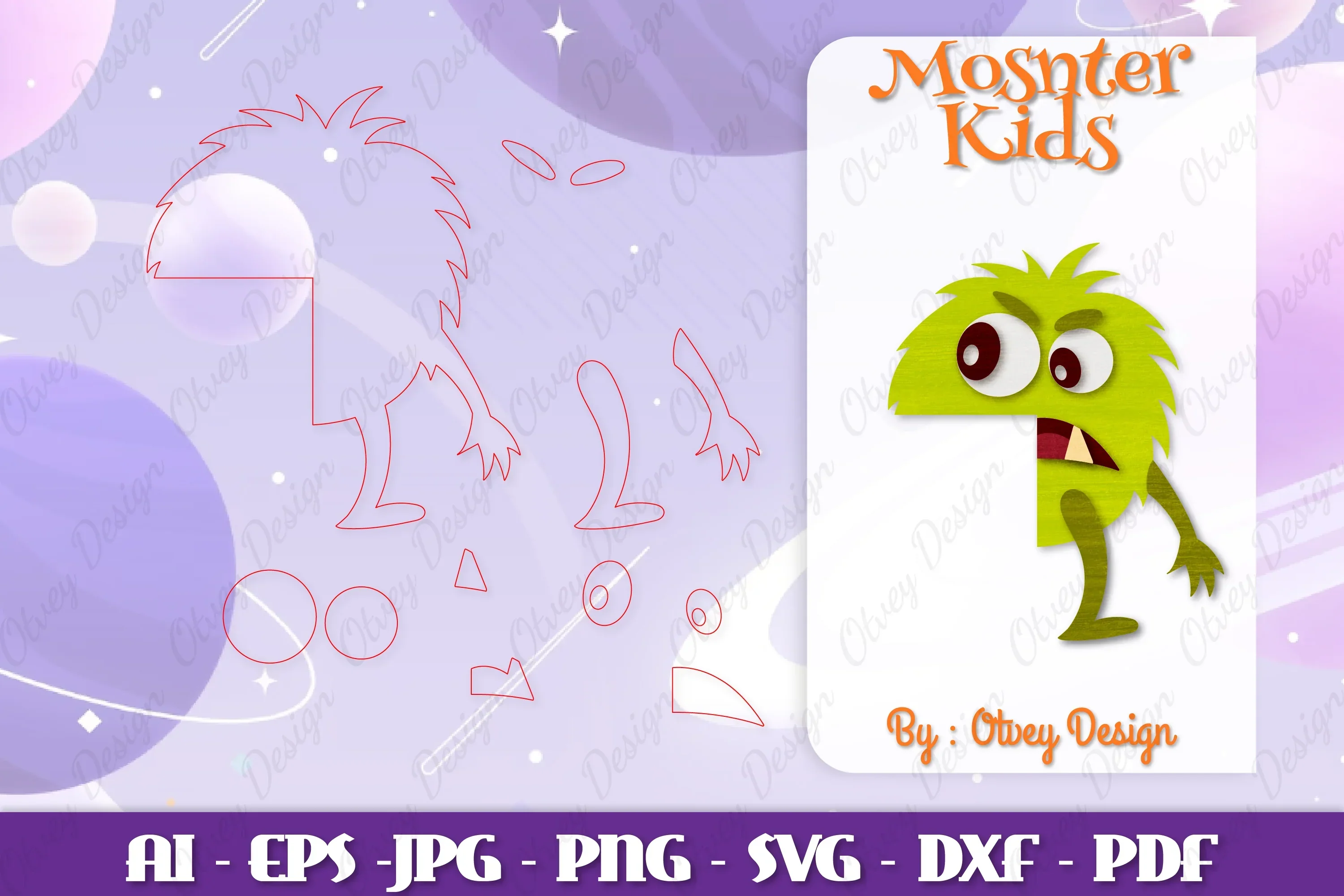 Monster Kids Corner Door Lasercut SVG Bundle - Image 2