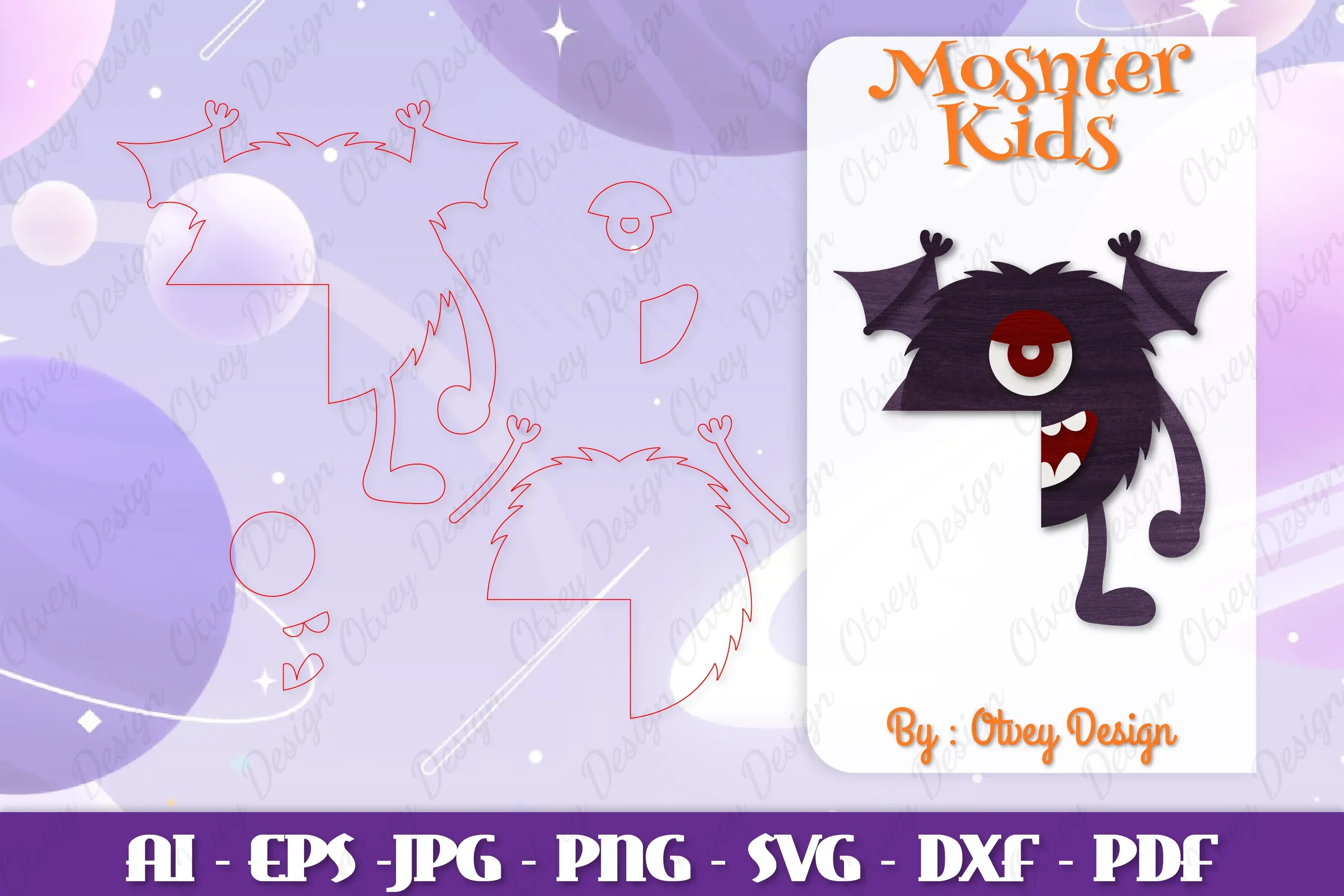 Monster Kids Corner Door Lasercut SVG Bundle - Image 2