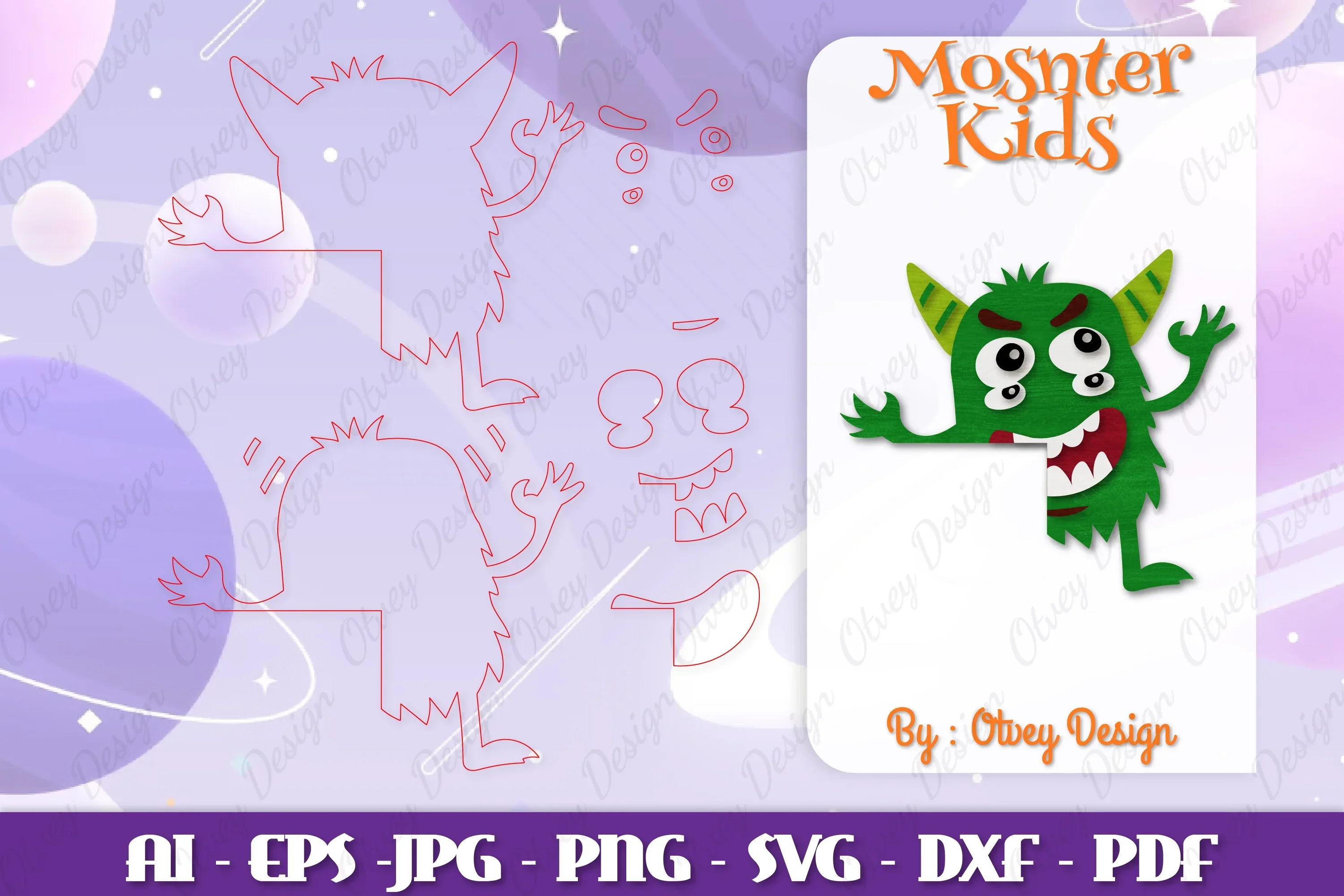 Monster Kids Corner Door Lasercut SVG Bundle - Image 2